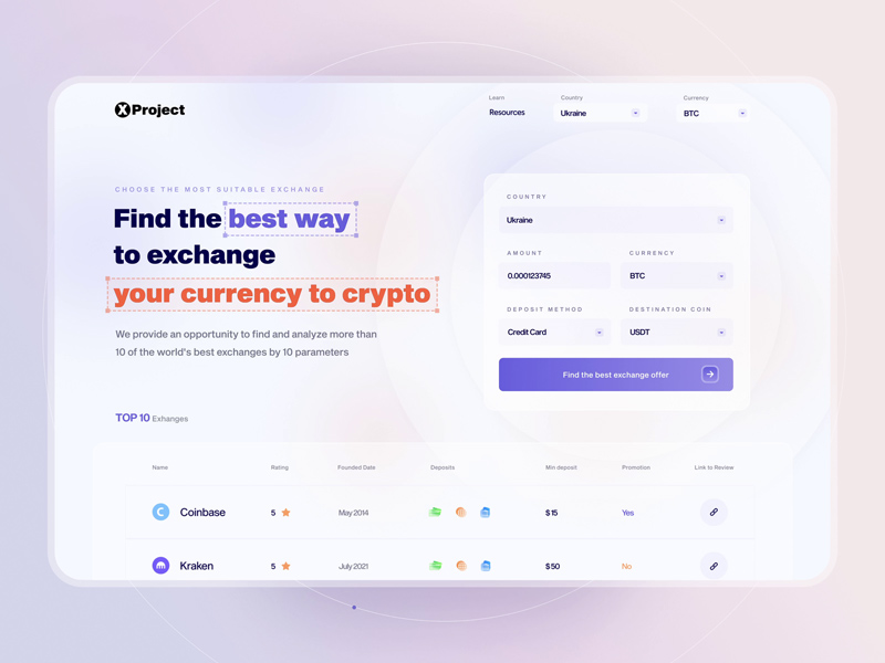Crypto Exchange Aggregator Website Template Freebie Supply