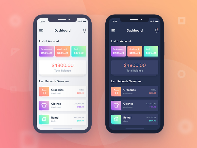 Finance Mobile App UI made with Adobe XD - Freebie Supply