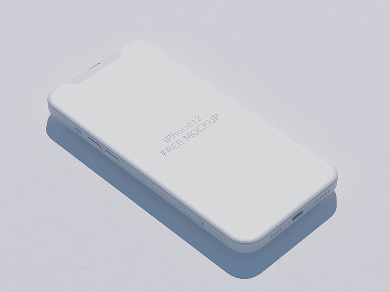 iPhone 12 Isometric Mockup - PSD Freebie - Freebie Supply