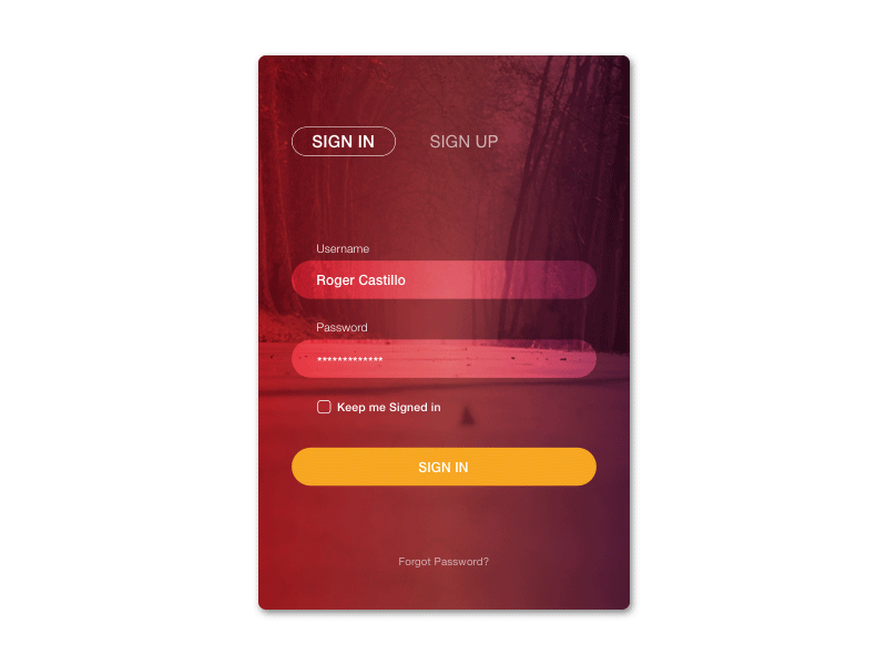 Login Form Screen for Sketch Freebie Supply