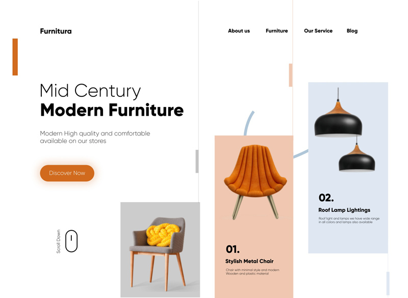 Modern Furniture site Template Freebie Supply