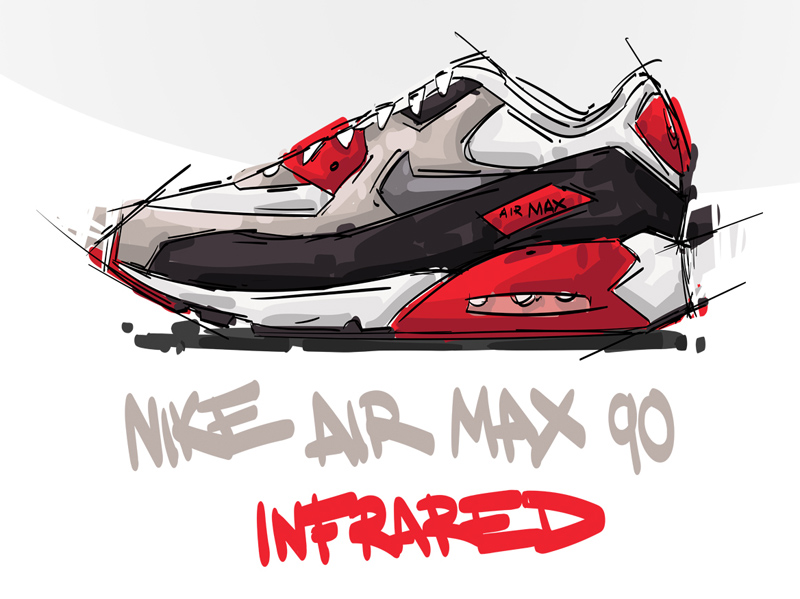 Nike Air Max 90 Infrared Illustration - Freebie Supply