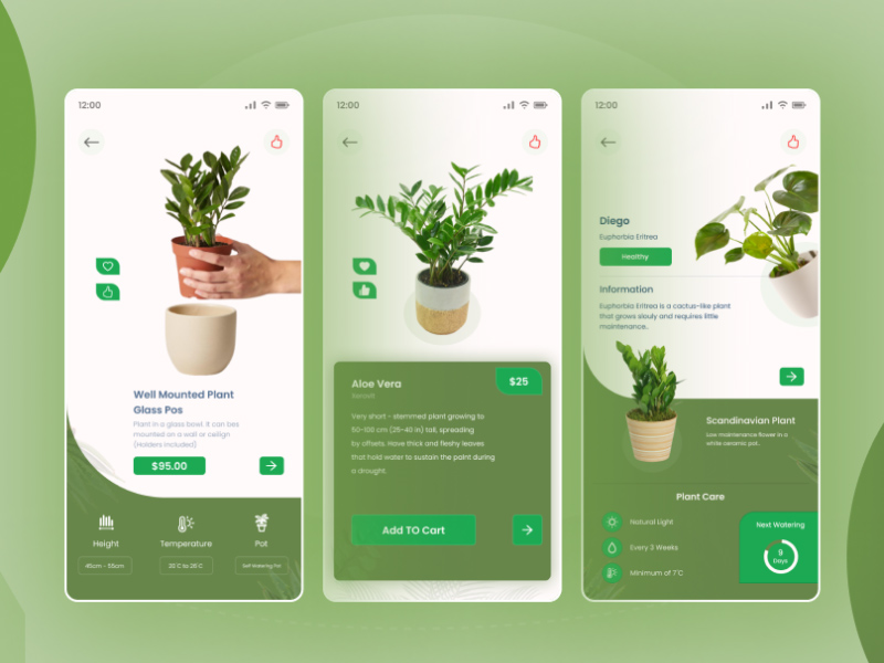 Plant Care App Design Freebie Supply