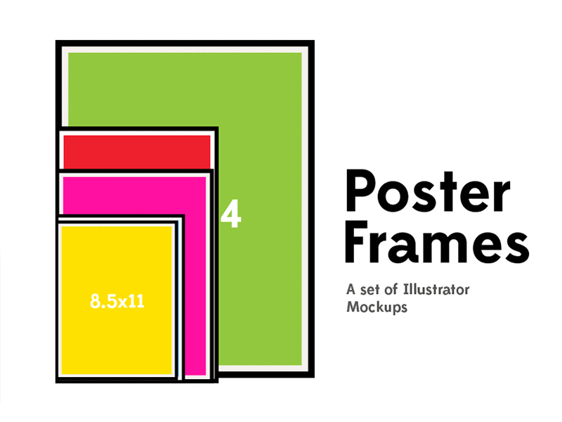 Poster Frame Mockups for Illustrator Freebie Supply