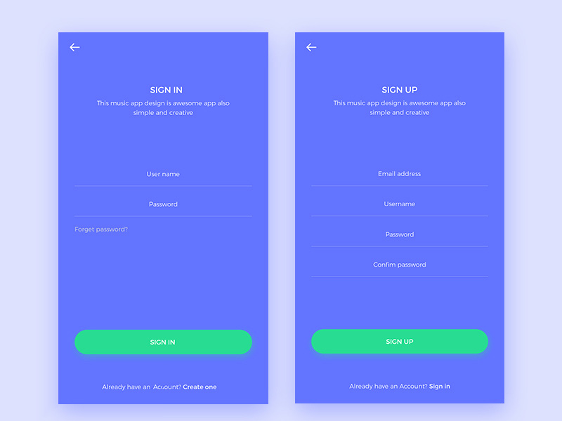 Sign In / Sign Up Screen Free PSD Freebie Supply