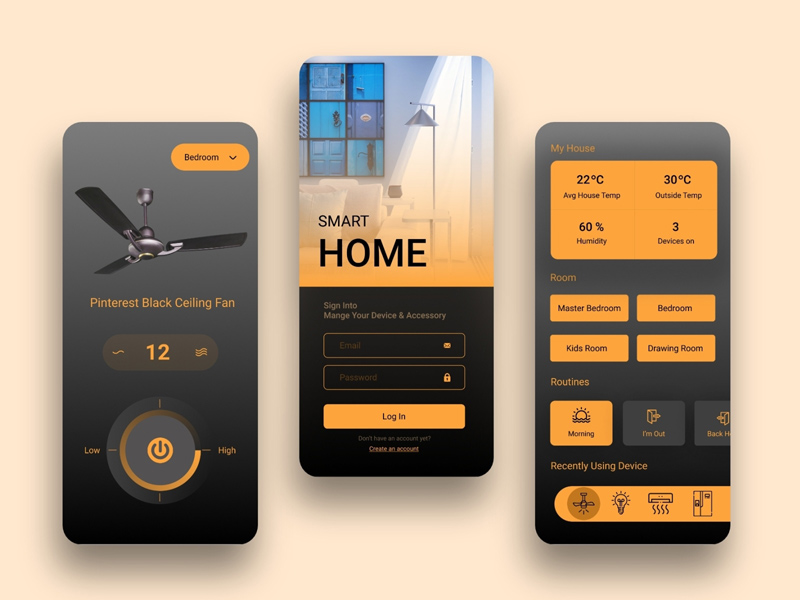 Smart Home App UI Design - Freebie Supply