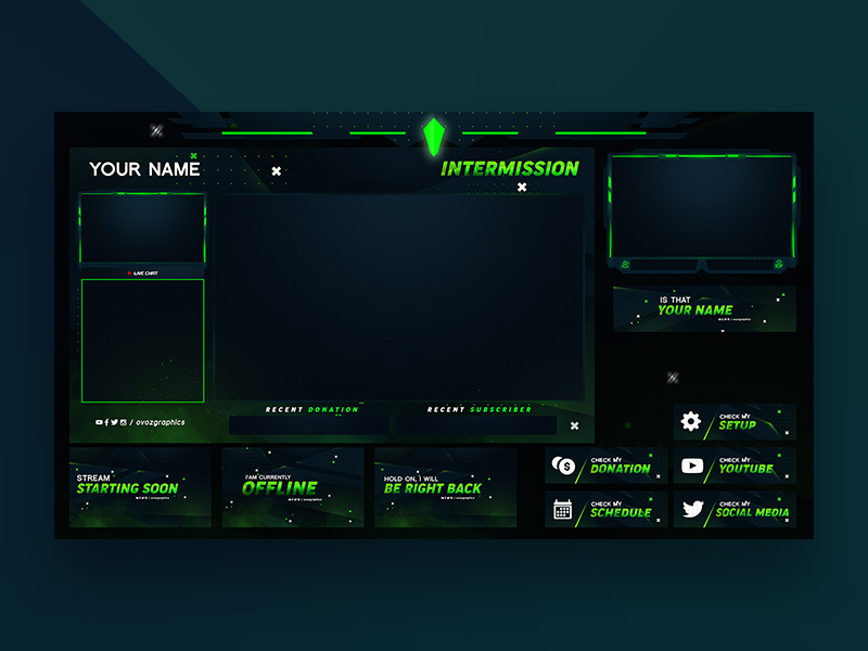 Twitch Stream Overlay Template - Free PSD - Freebie Supply