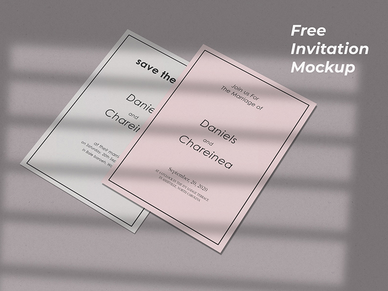 Wedding Invitation Mockup - Freebie Supply
