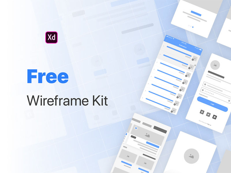 Wireframe Kit For Adobe XD - Freebie Supply