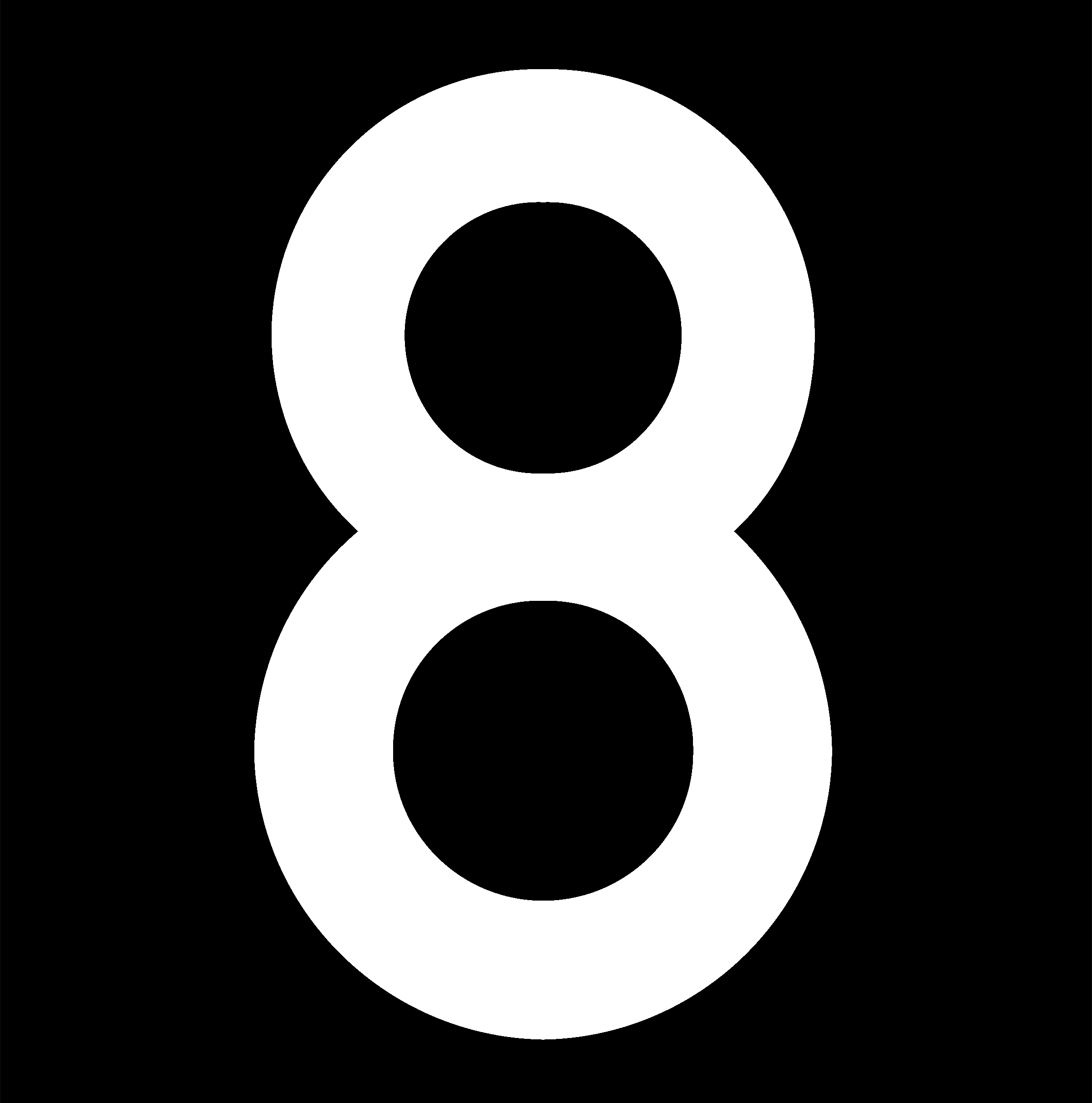 8mm Logo black and white