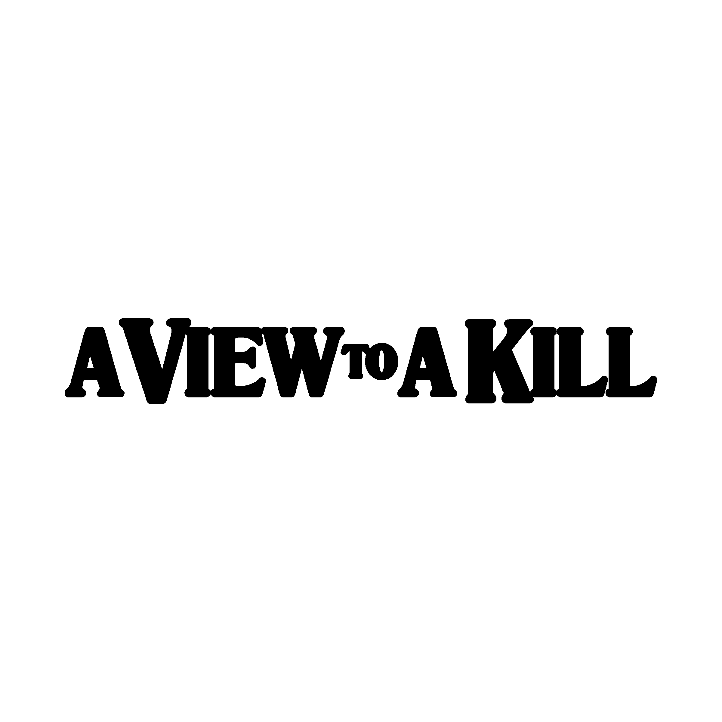 A View To A Kill Logo black and white