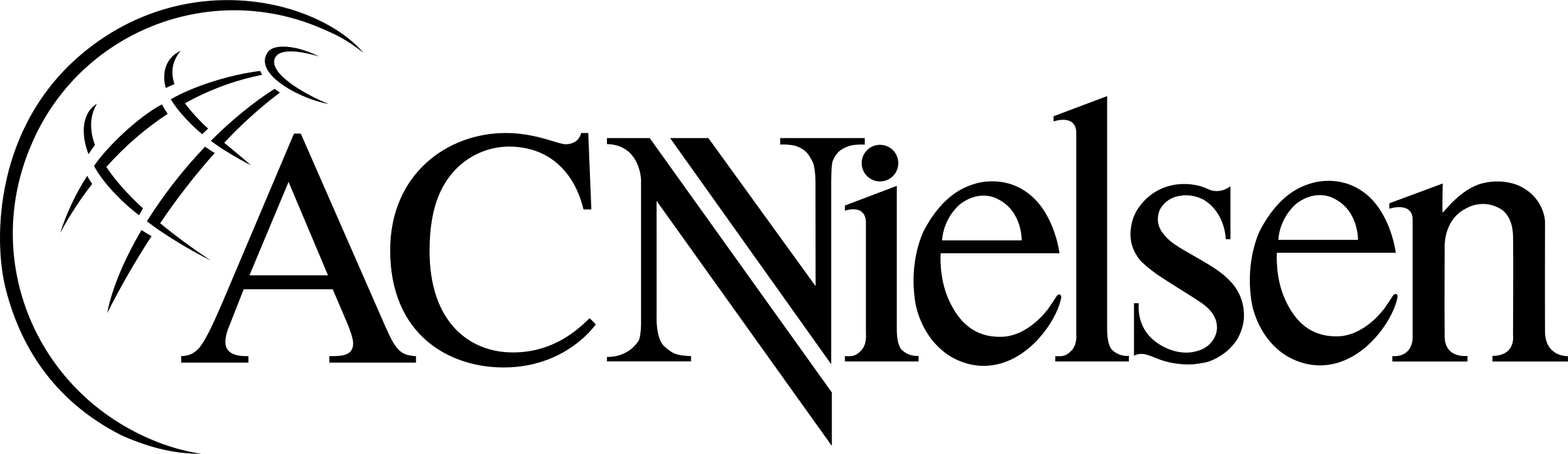 AC NIELSEN 1 Logo black and white