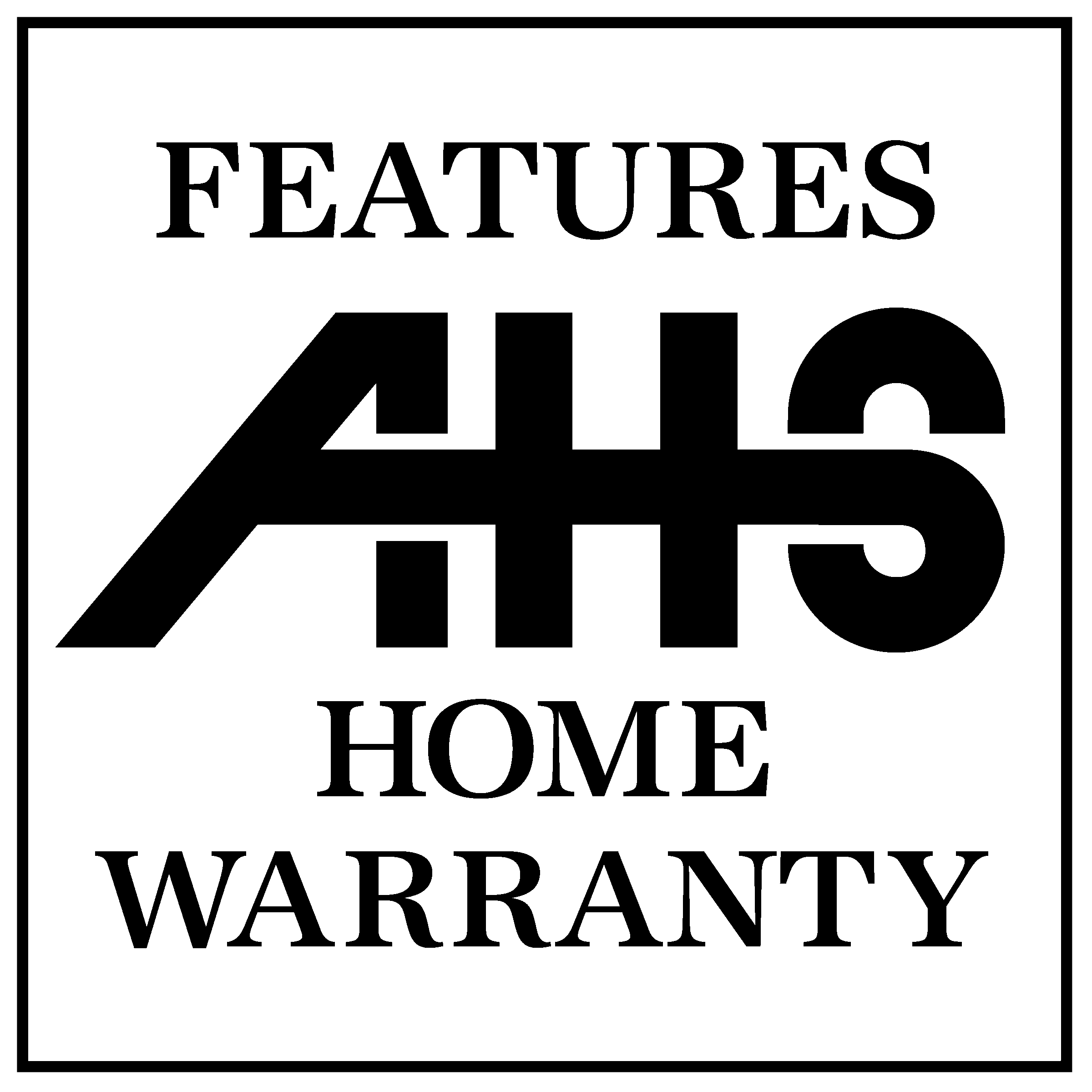 AHS Home Warranty Logo black and white