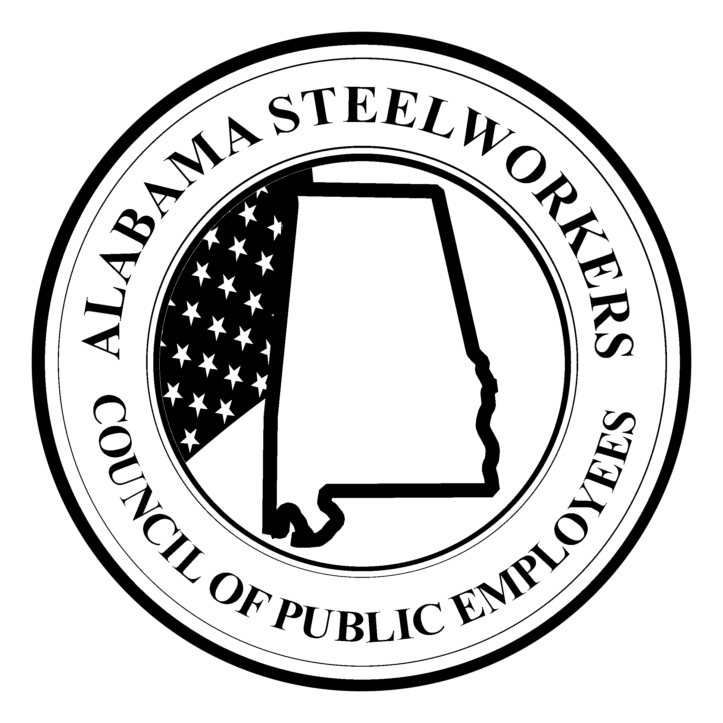 Alabama Steel Workers Logo black and white