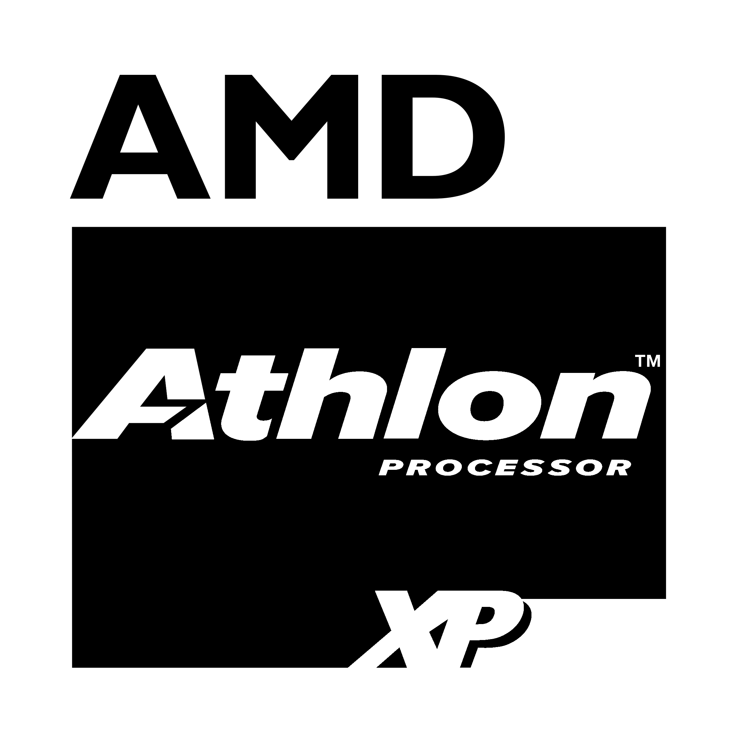 AMD Athlon XP Processor Logo black and white