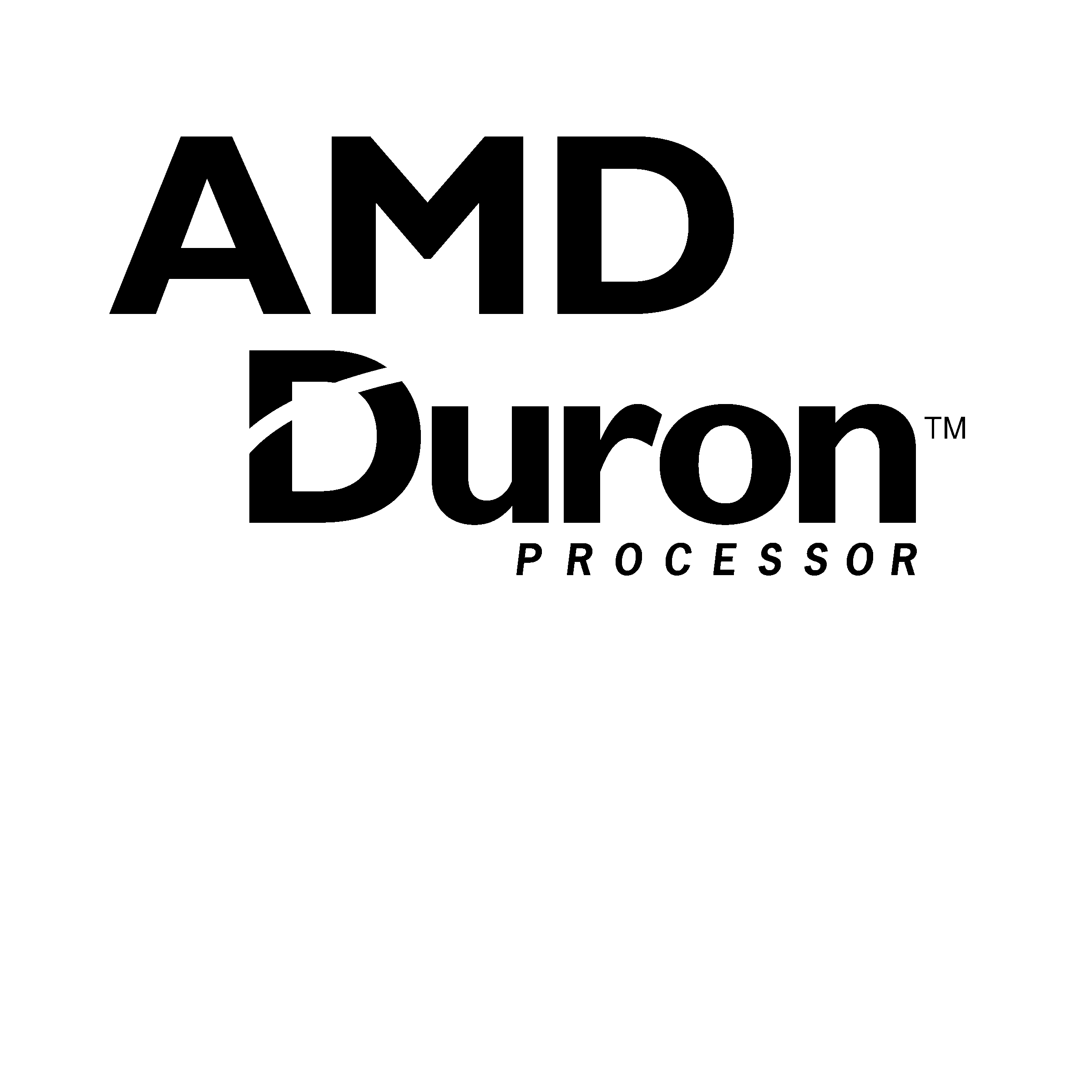 AMD Duron Processor Logo black and white