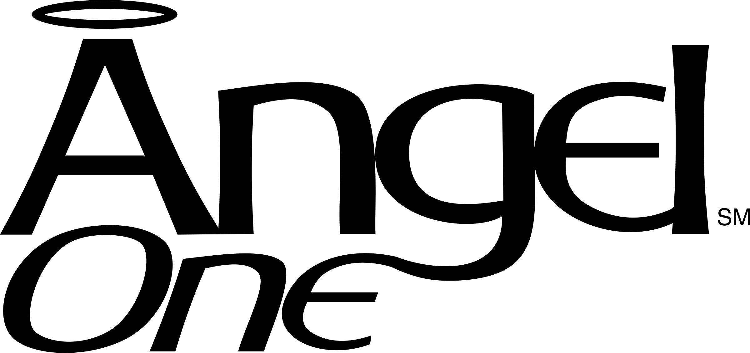 ANGEL ONE 2 Logo black and white