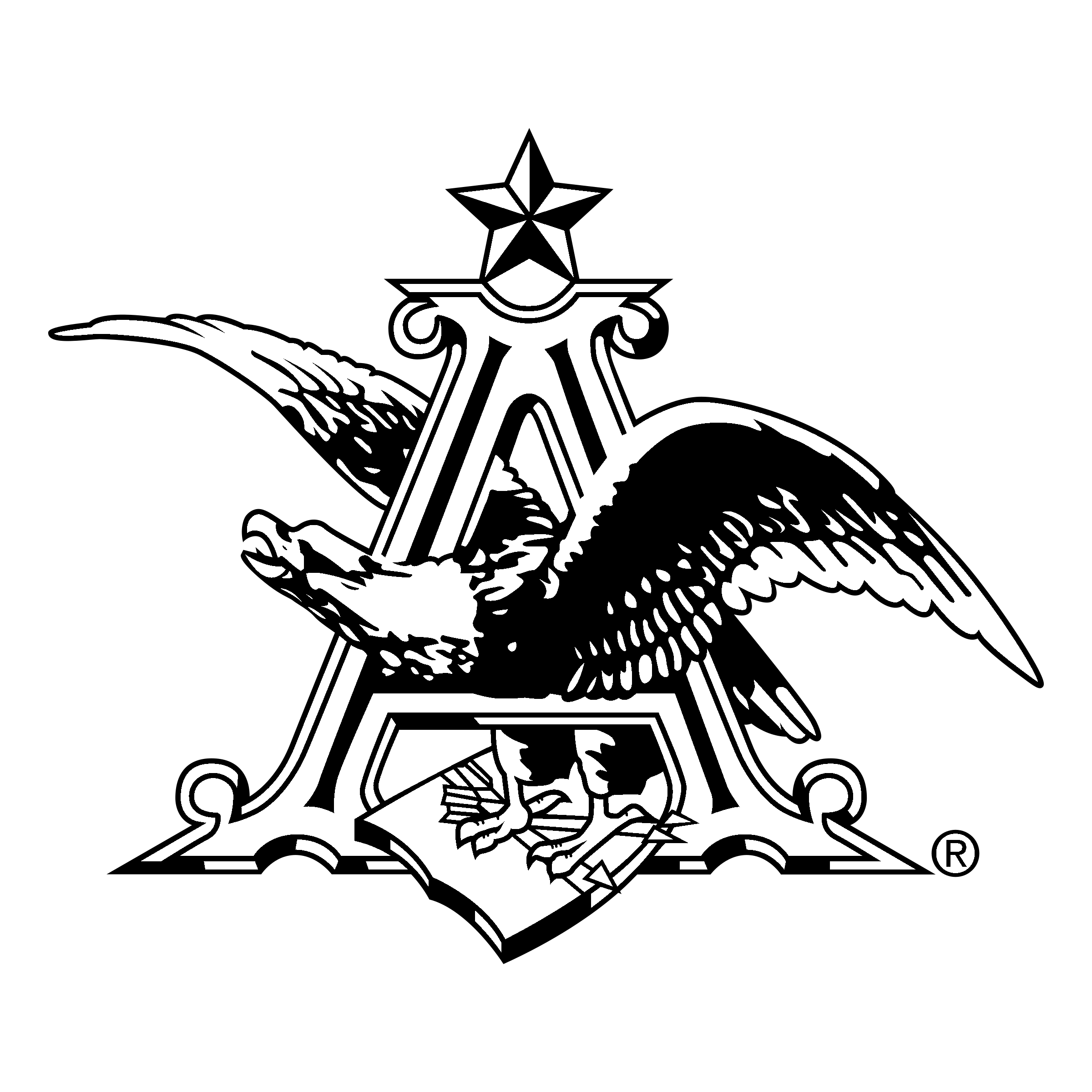 Anheuser Busch Logo black and white