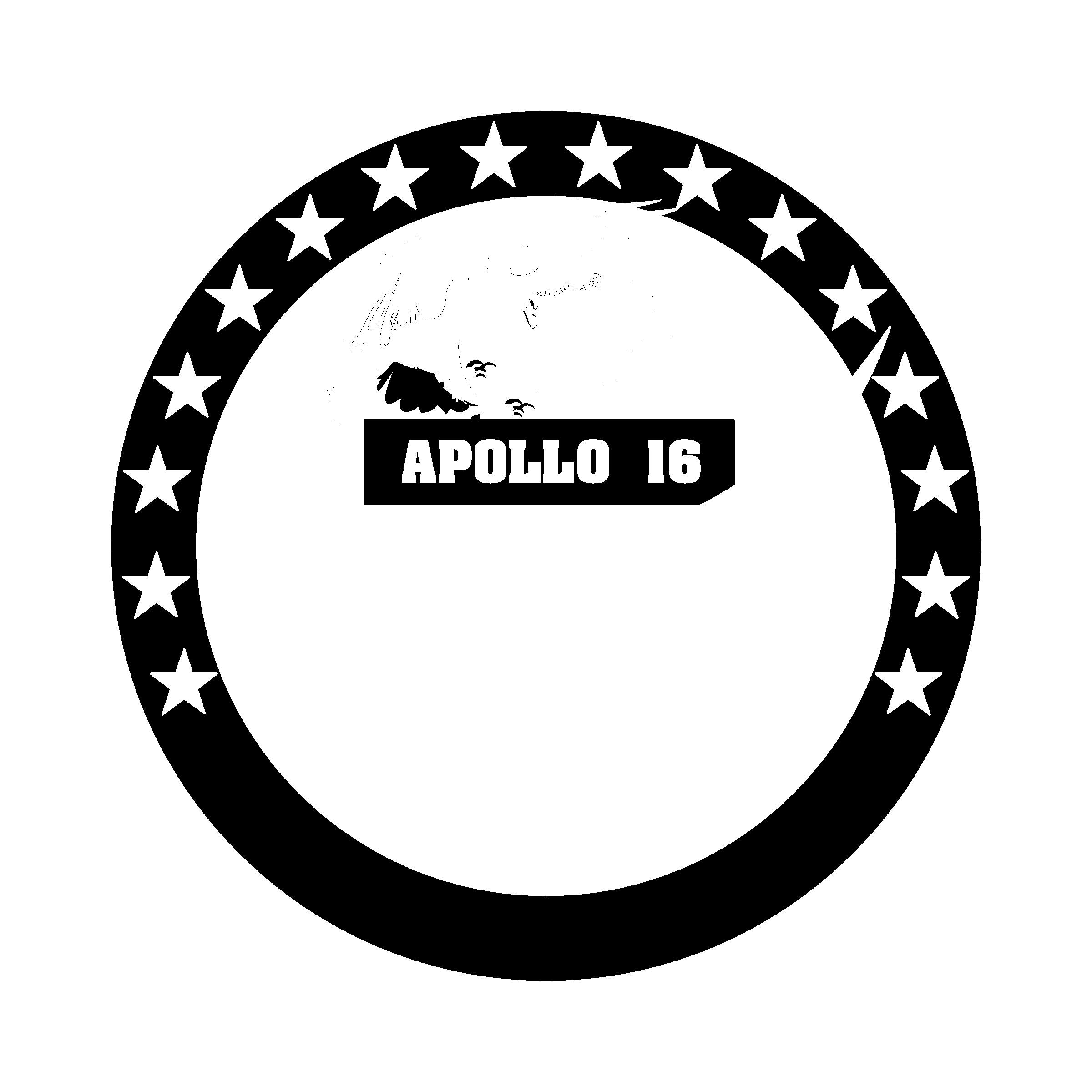Apollo 16 Logo black and white