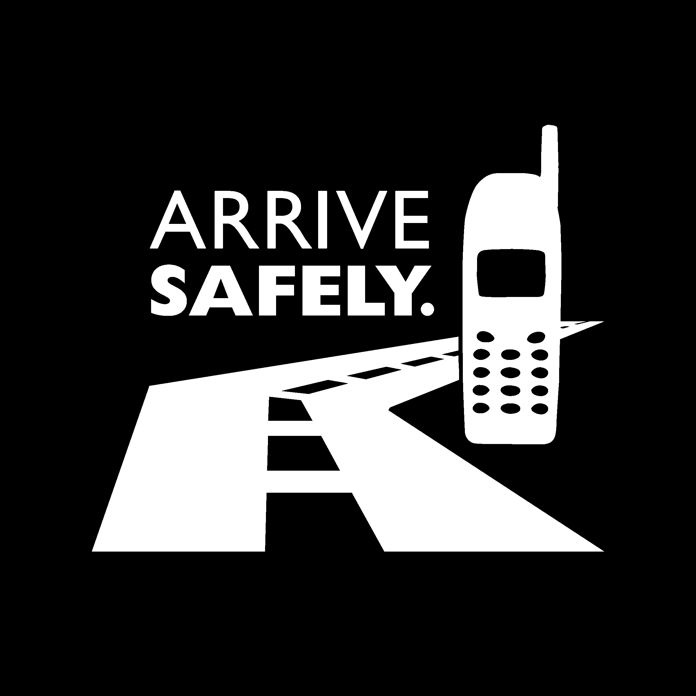 Arrive Safely Logo black and white