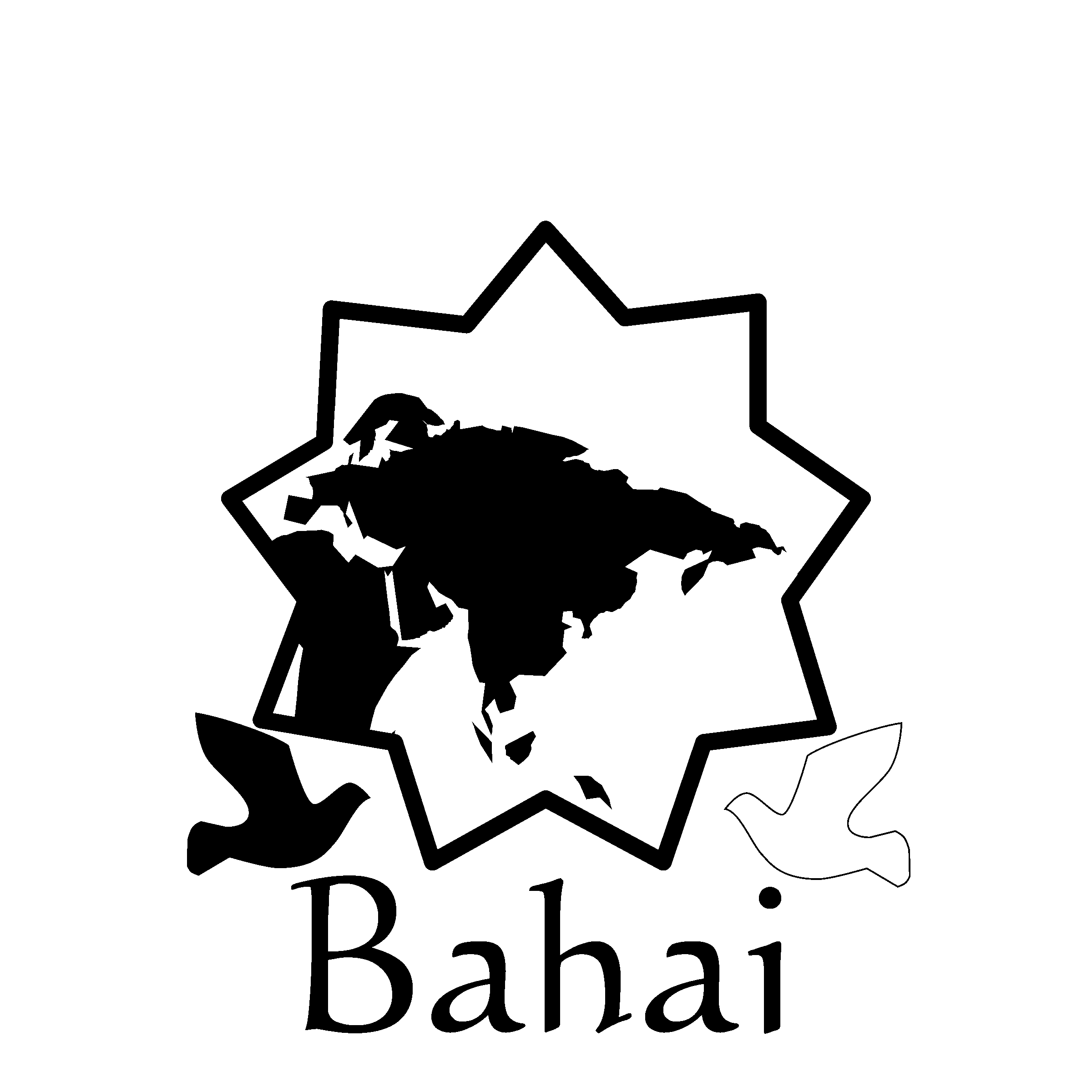 Bahai Logo black and white