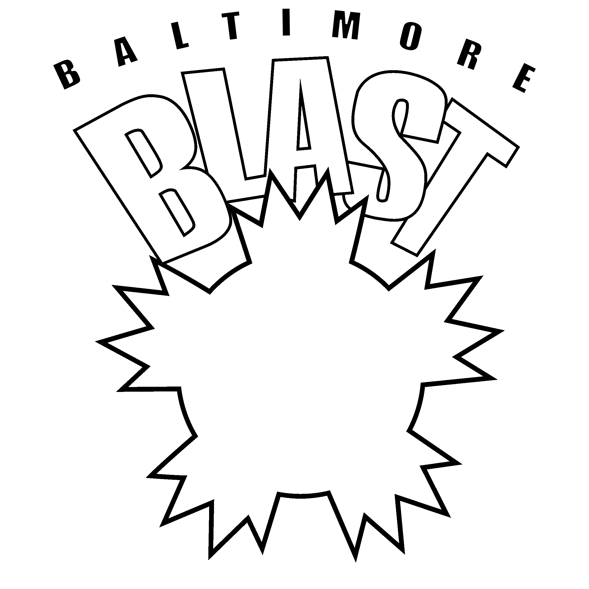 Baltimore Blast 01 Logo black and white