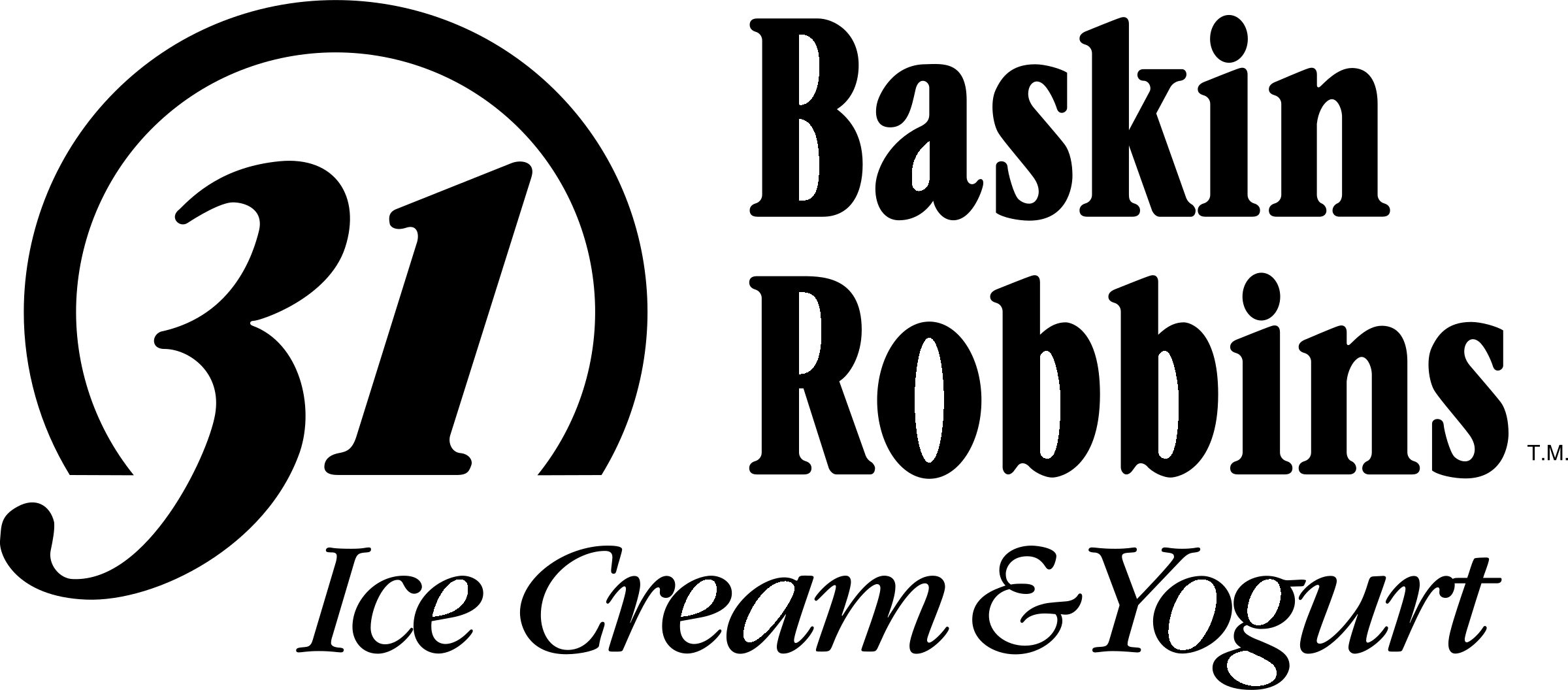 Baskin Robbins 3 Logo black and white