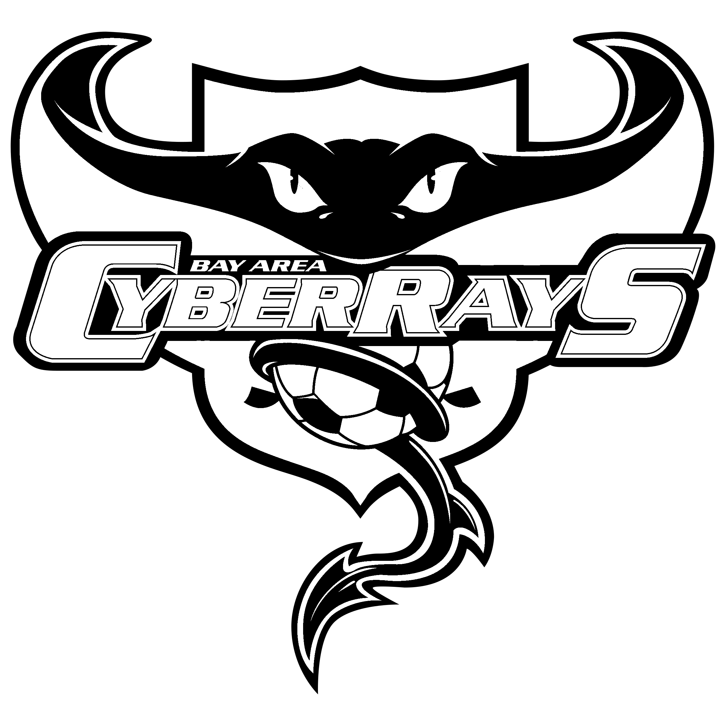 Bay Area Cyberrays Logo black and white