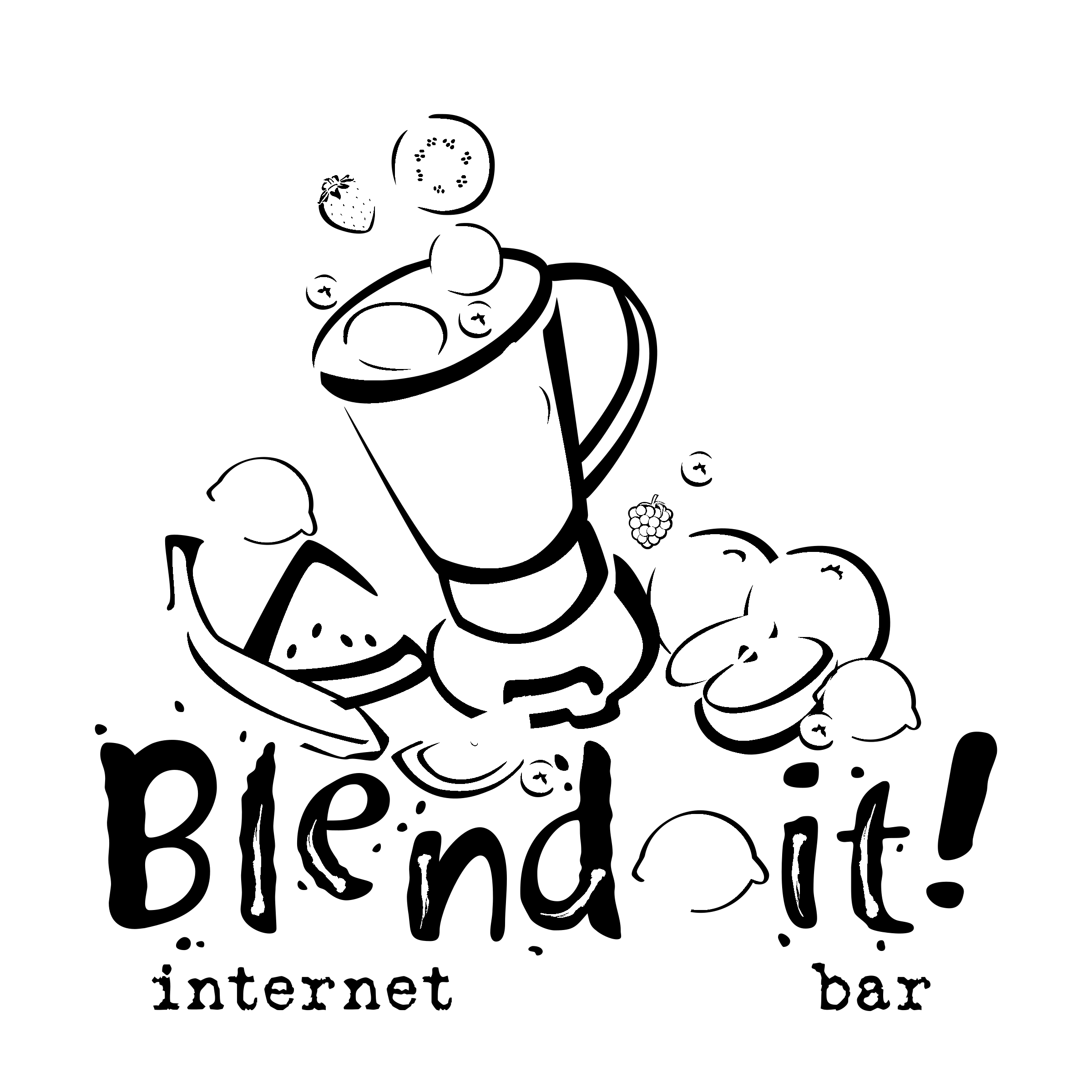 Blend it! Logo black and white