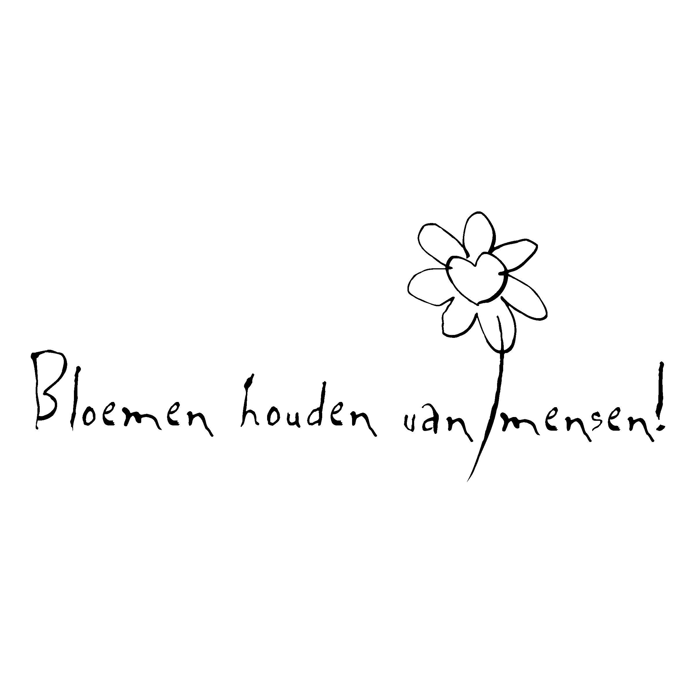 Bloemen houden van mensen 01 Logo black and white
