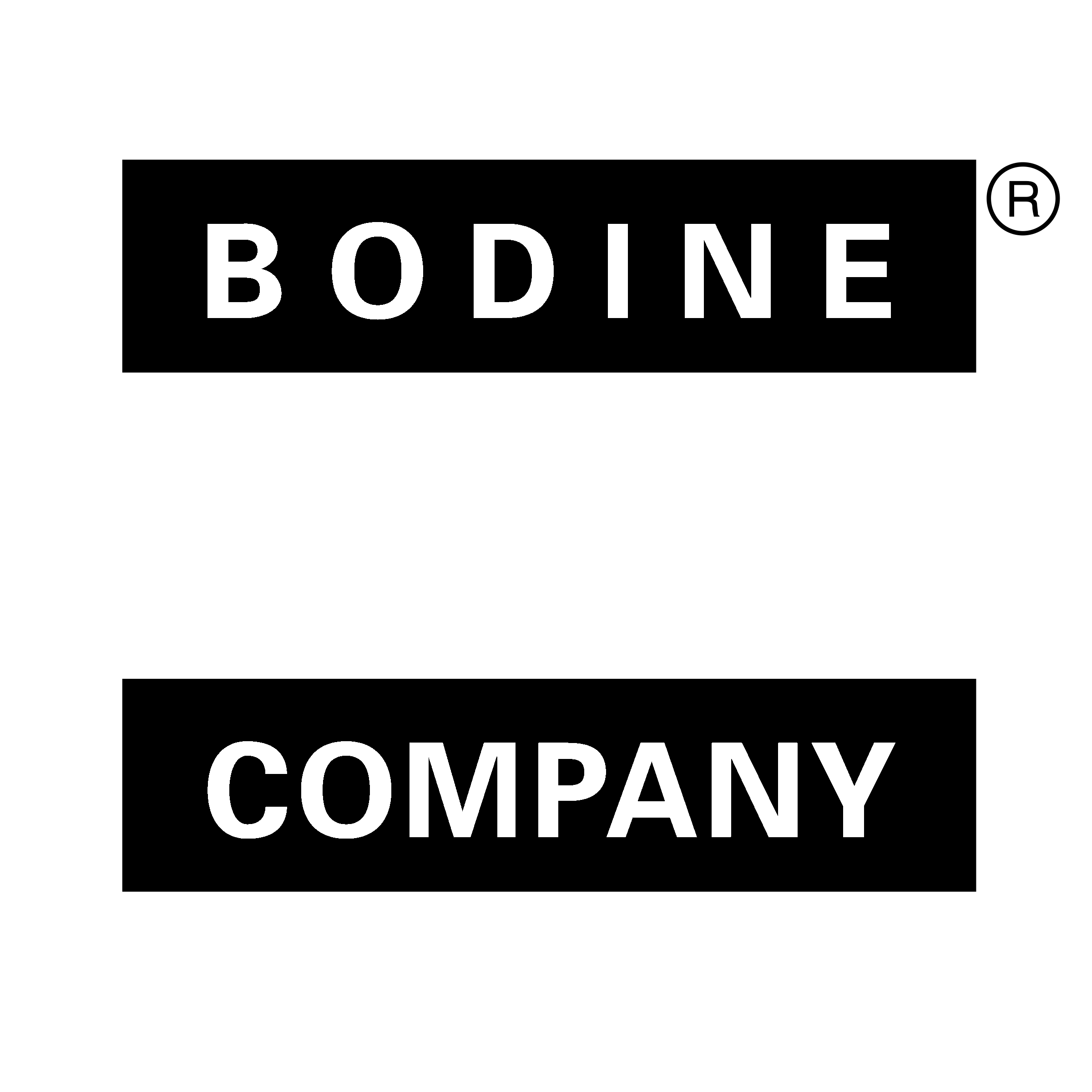 Bodine Electric Company Logo black and white