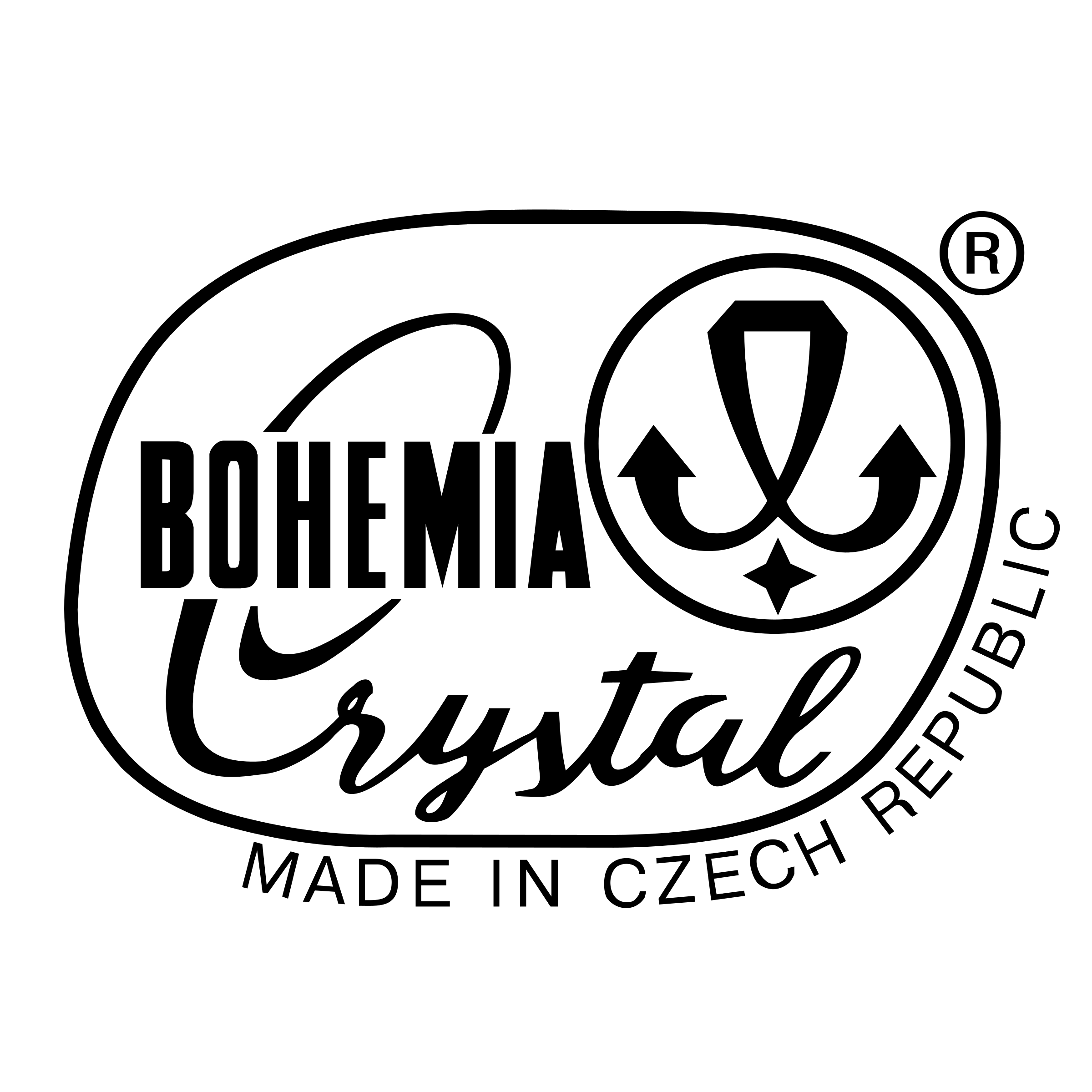 Bohemia Crystal 01 Logo black and white