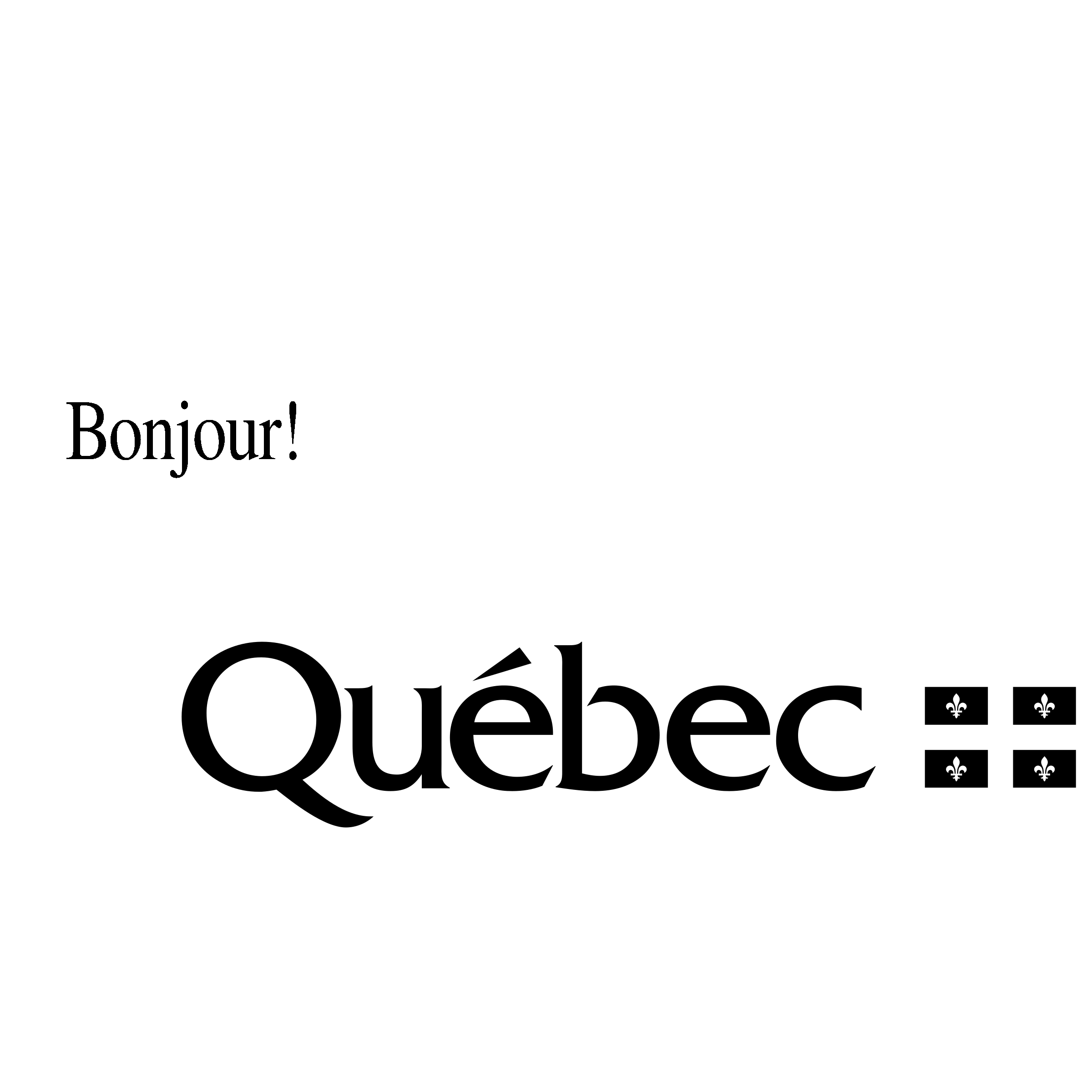 Bonjour Quebec 927 Logo black and white