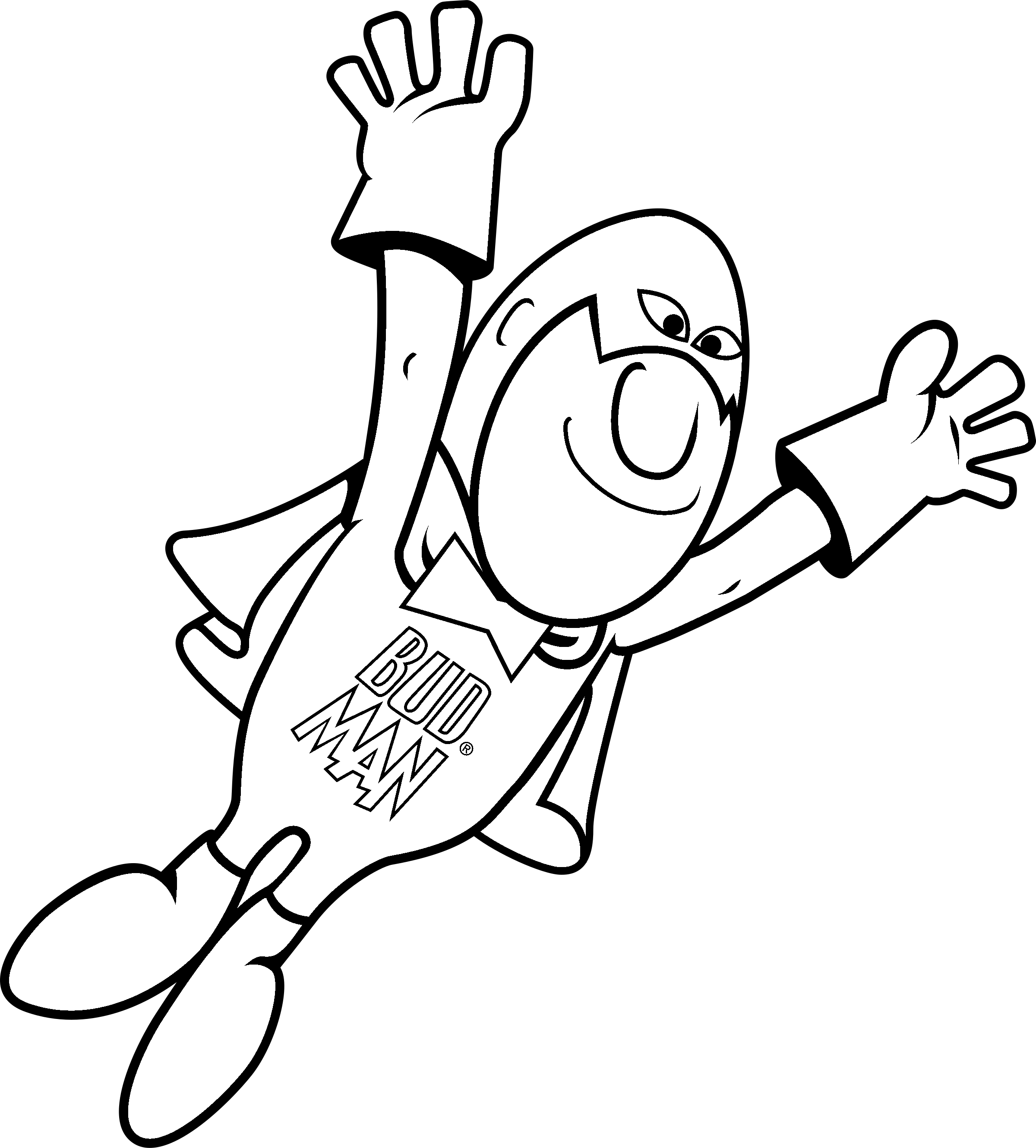 Bud Man Logo black and white