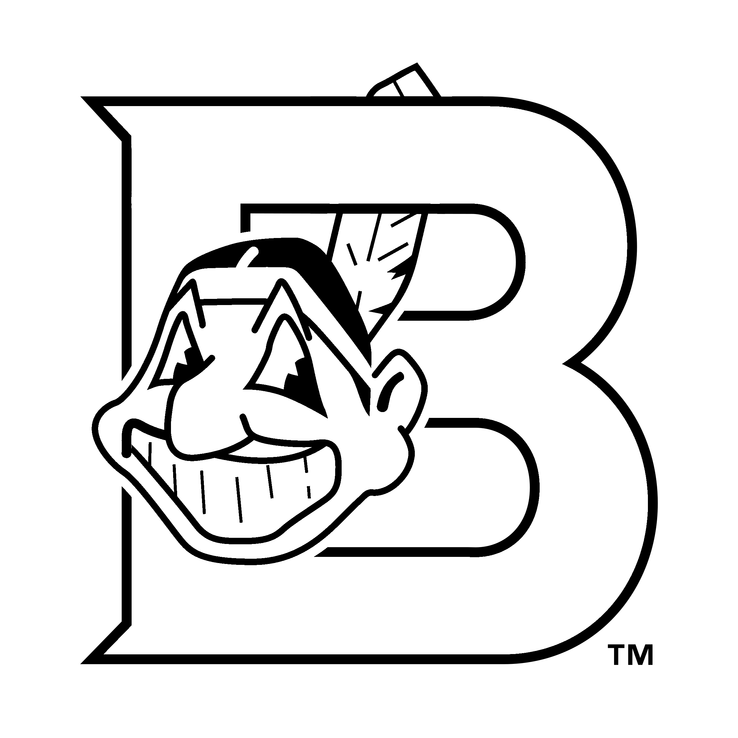 Burlington Indians Logo black and white