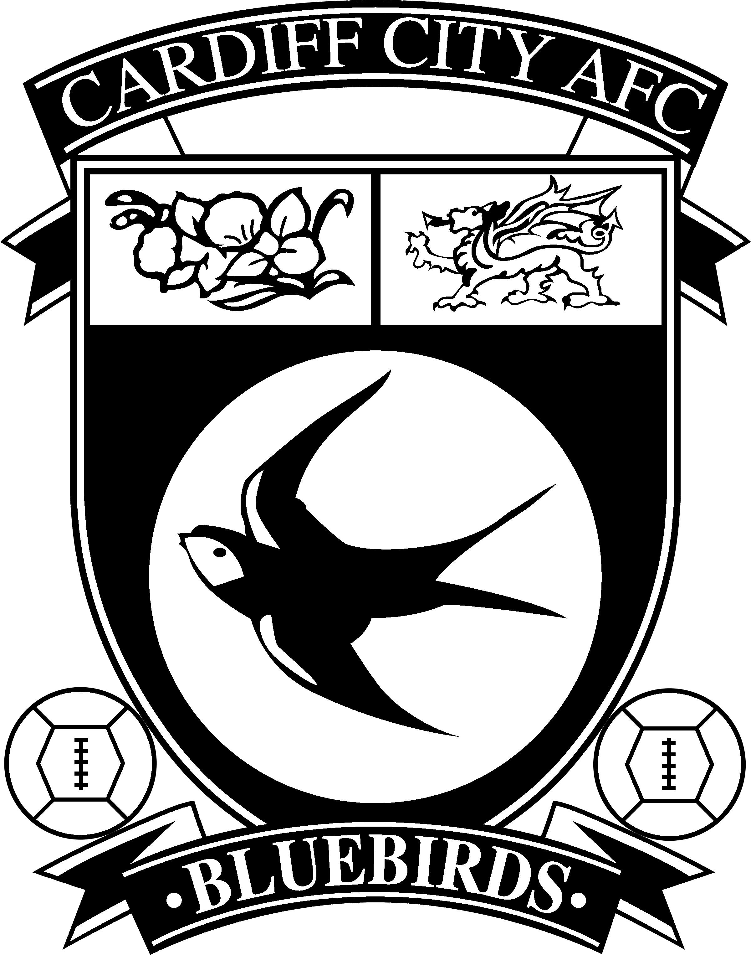 Cardiff Logo black and white