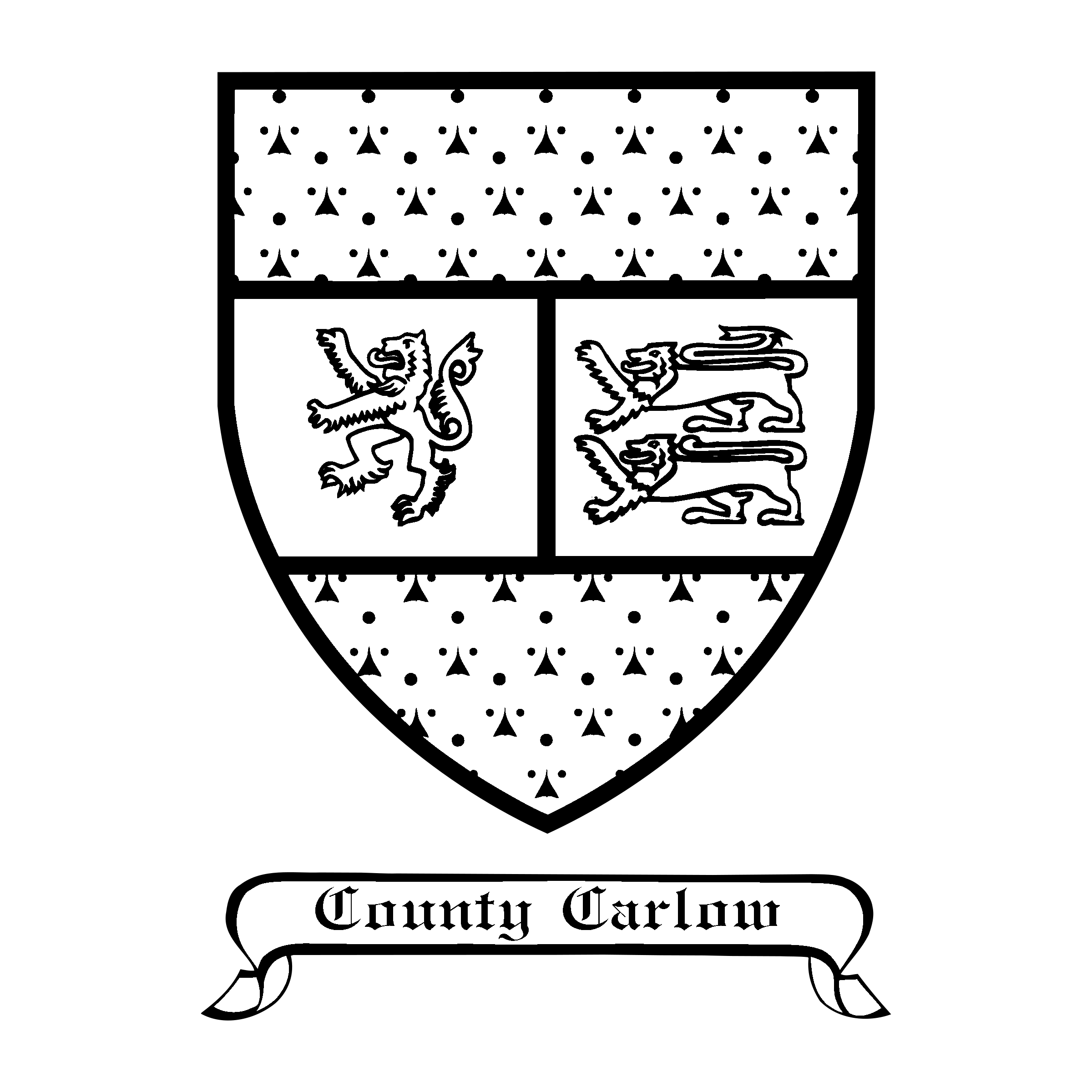 Carlow Crest Logo black and white