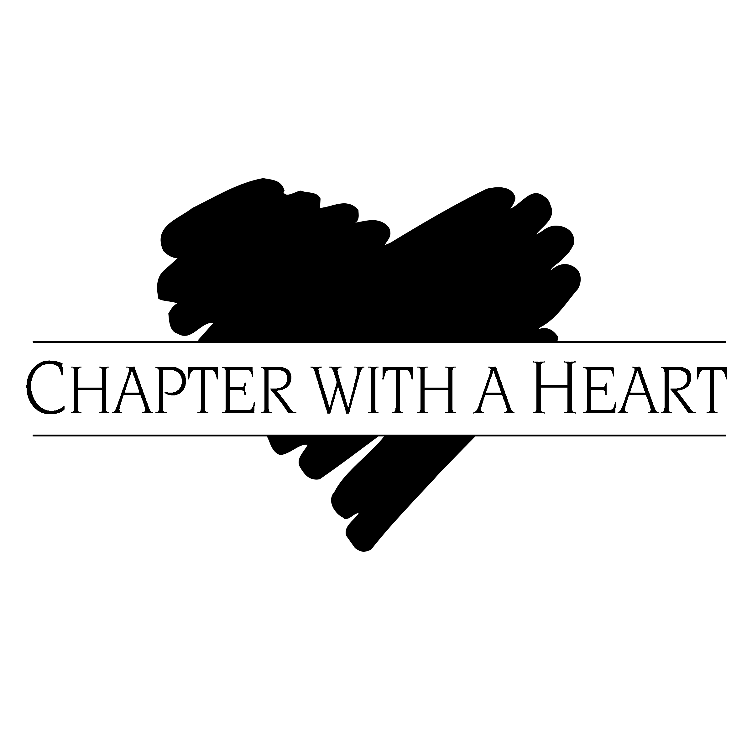 Chapter With A Heart Logo black and white