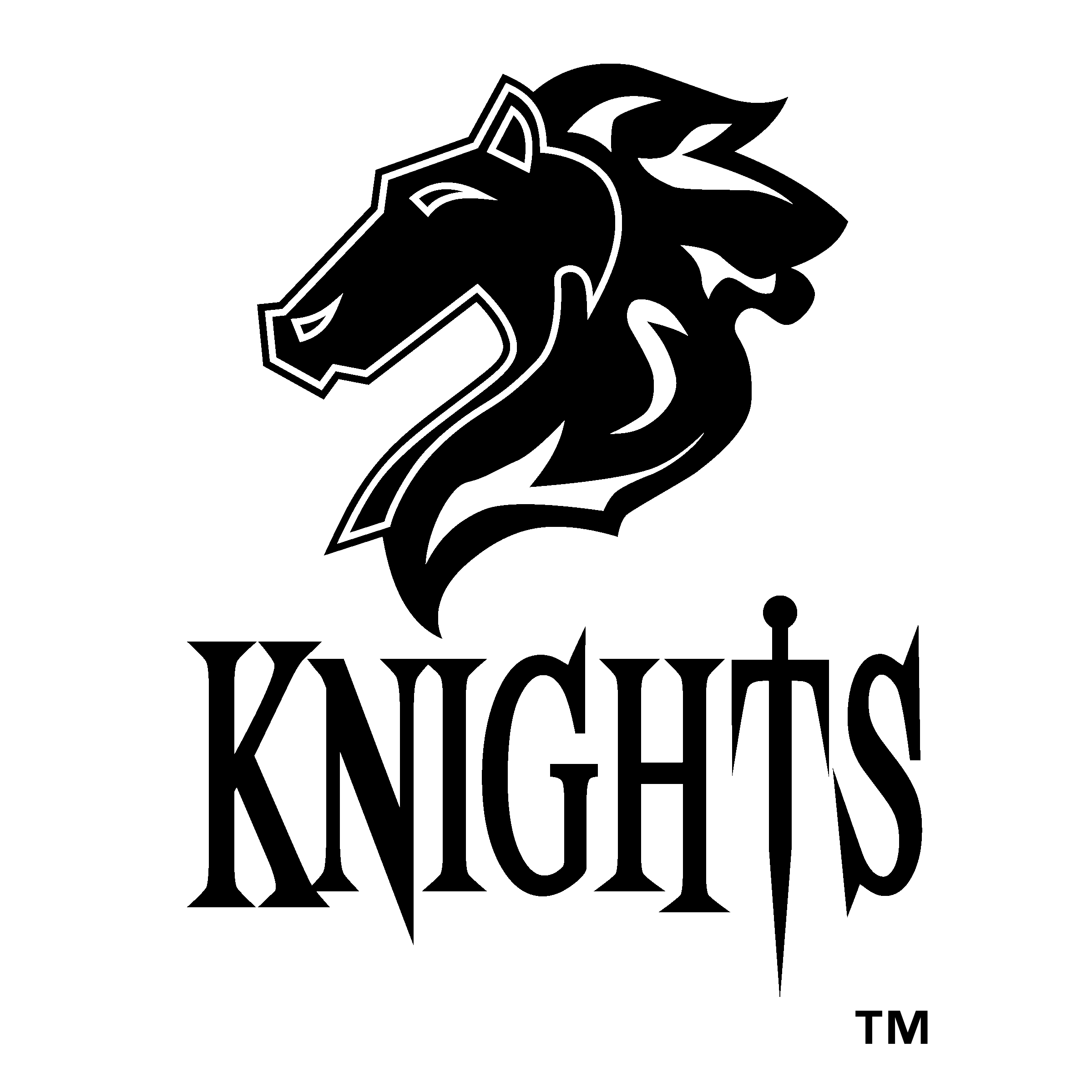 Charlotte Knights Logo black and white