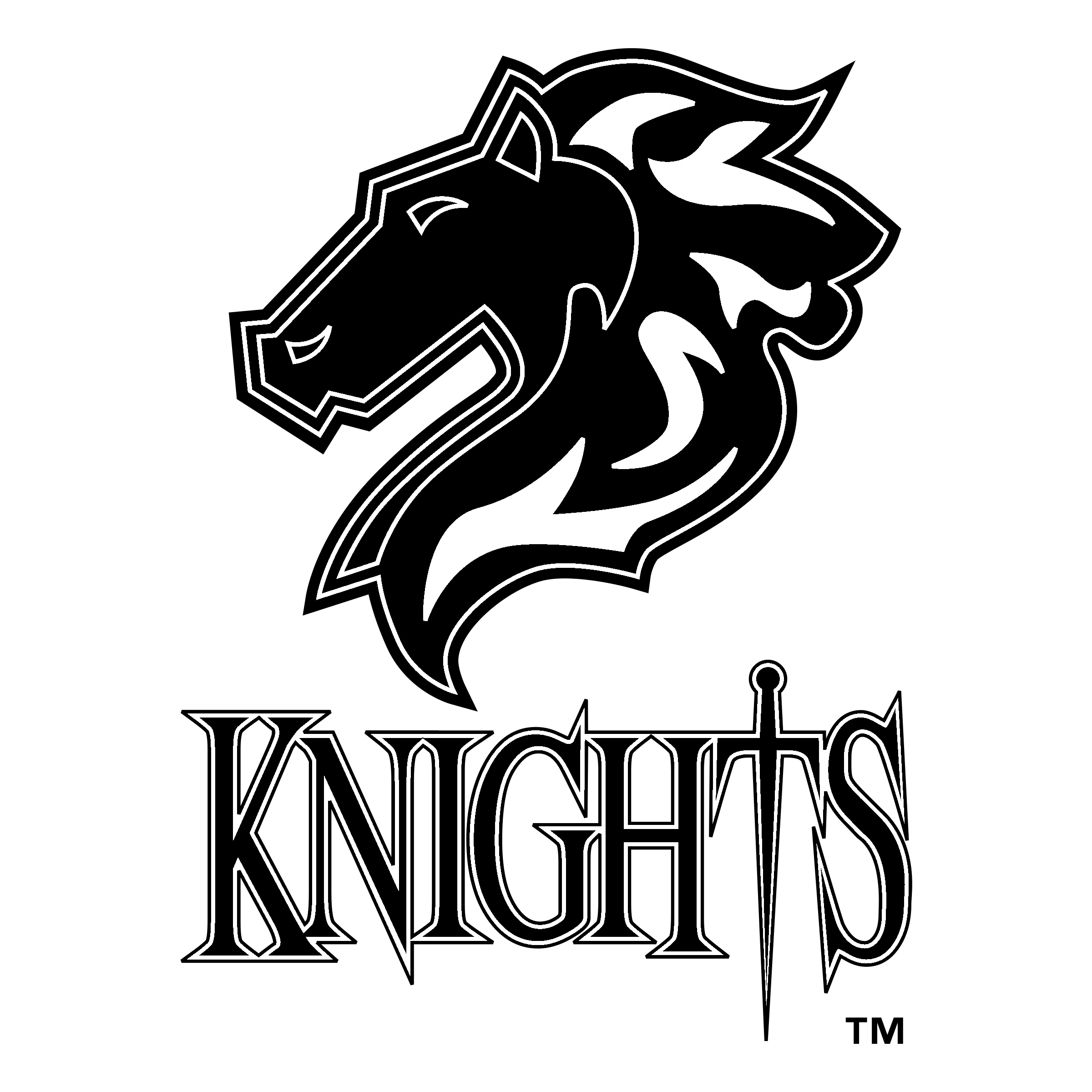 Charlotte Knights Logo black and white