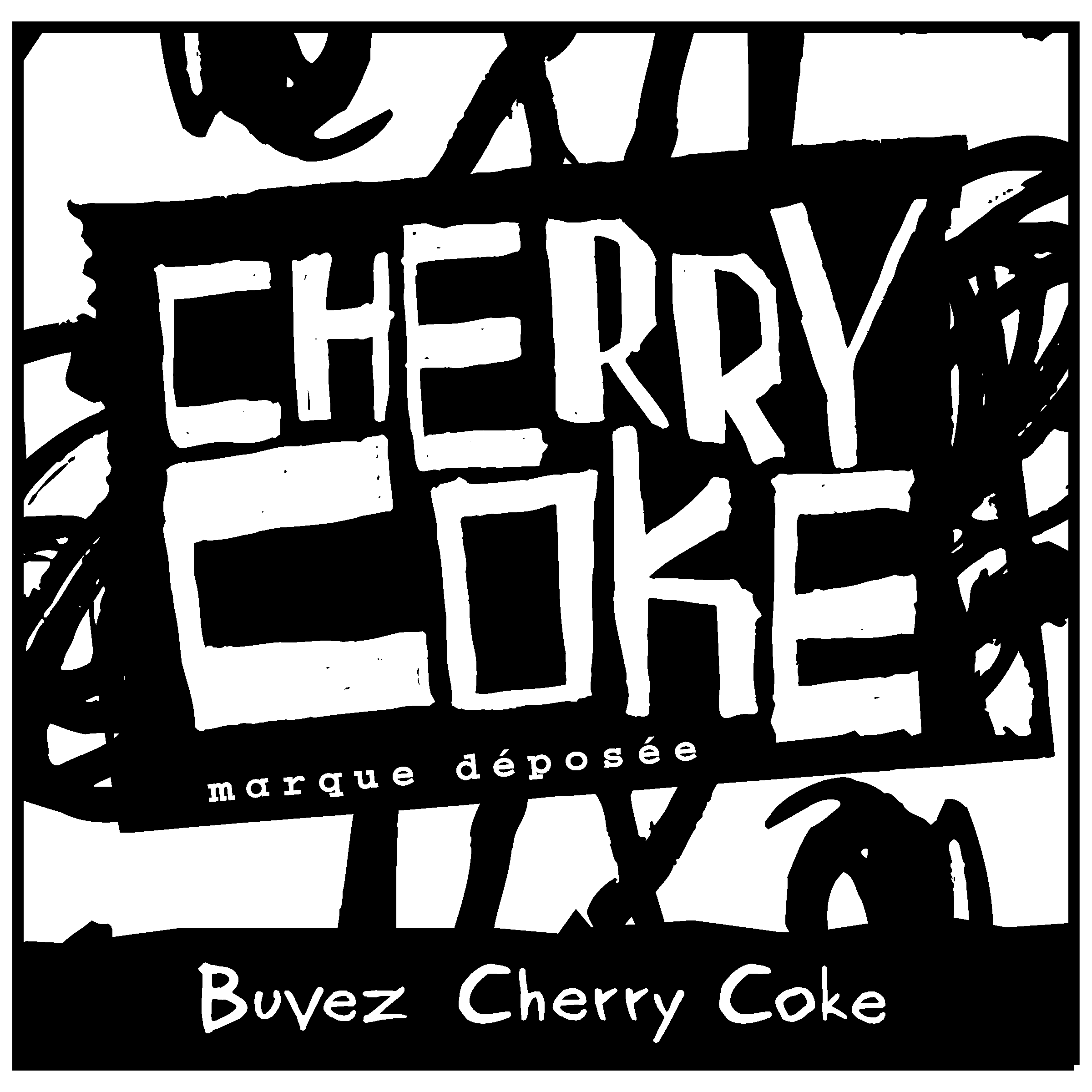 Cherry Coke 1175 Logo black and white