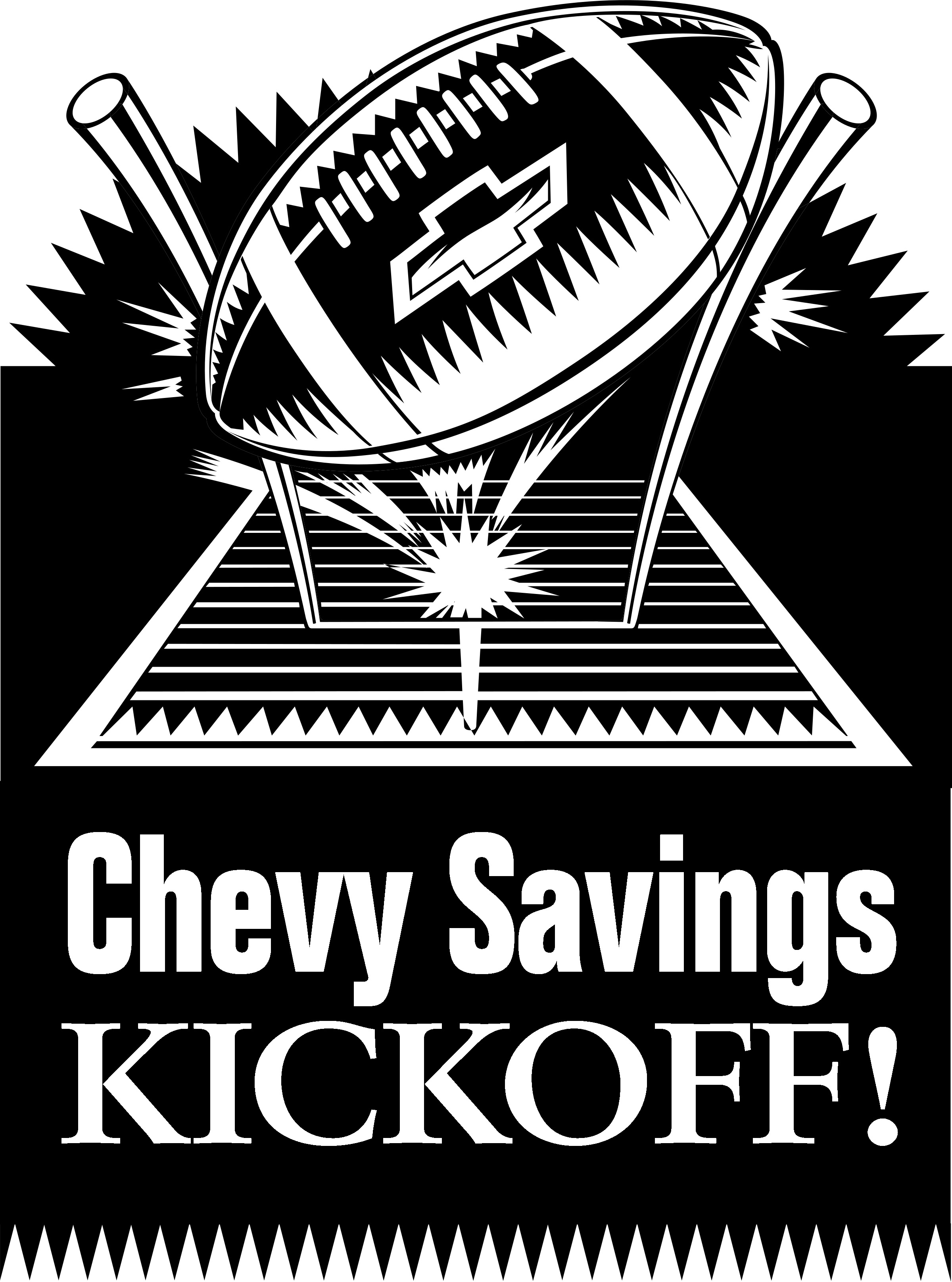 Chevrolet Savings Kickoff Logo black and white