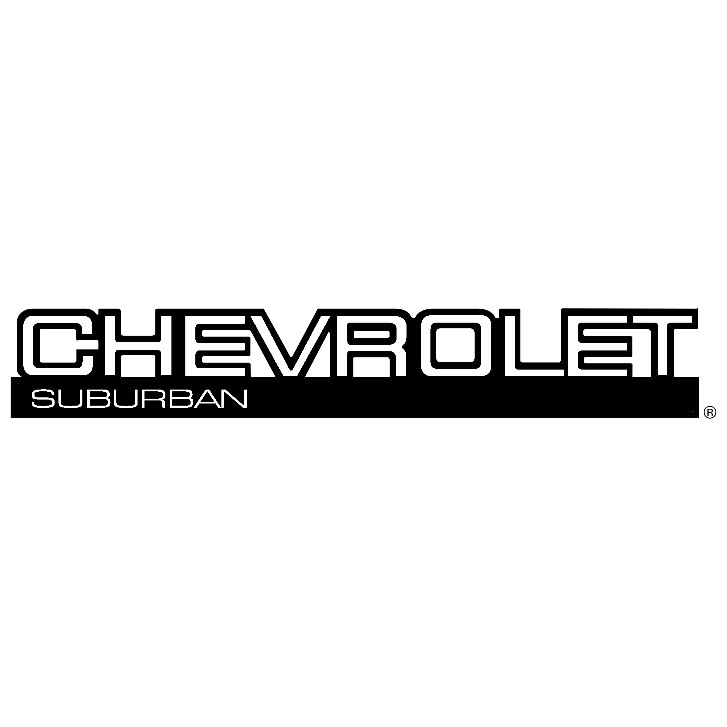Chevrolet Suburban 8934 Logo black and white
