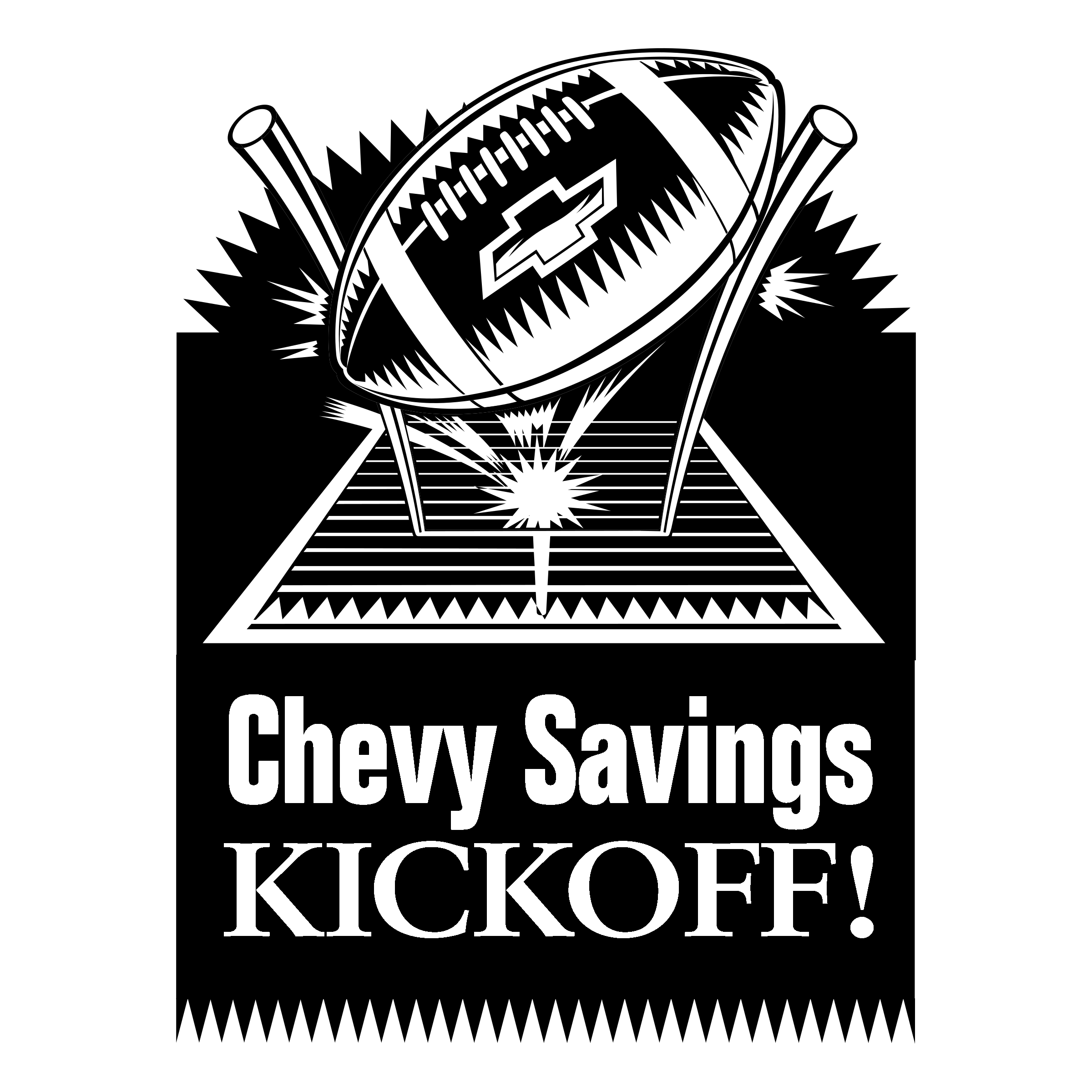 Chevy Savings Kickoff Logo black and white