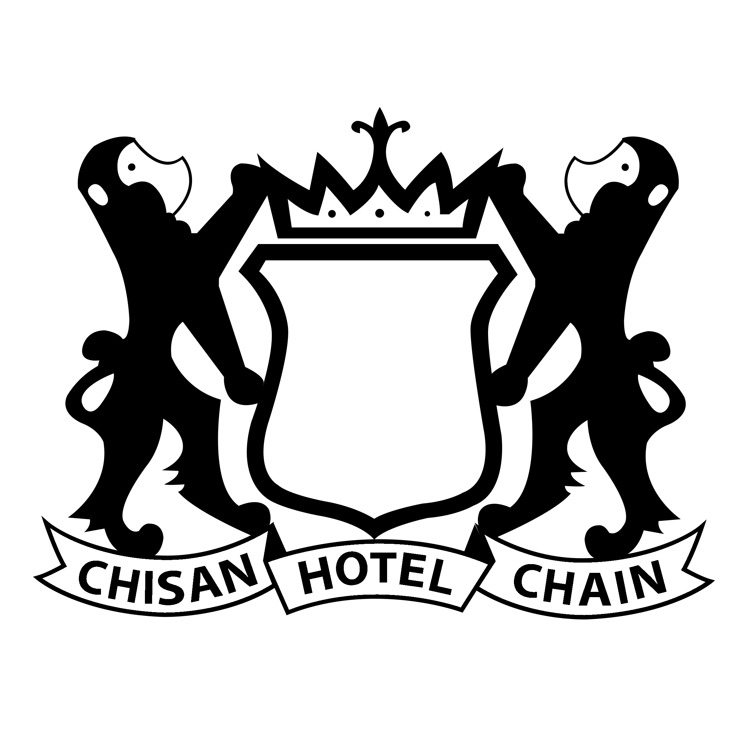 Chisan Hotel Chain Logo black and white