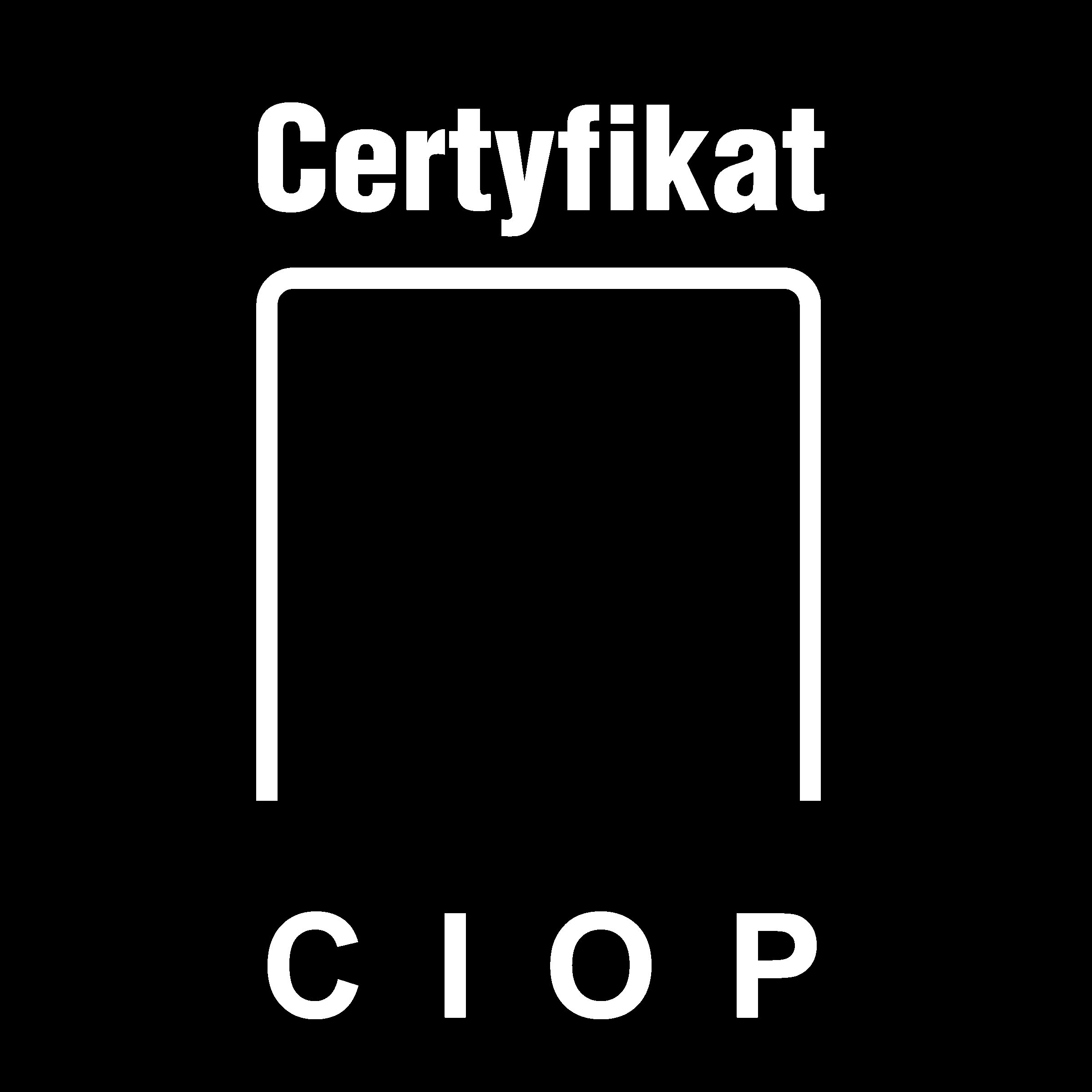CIOP Certyfikat Logo black and white