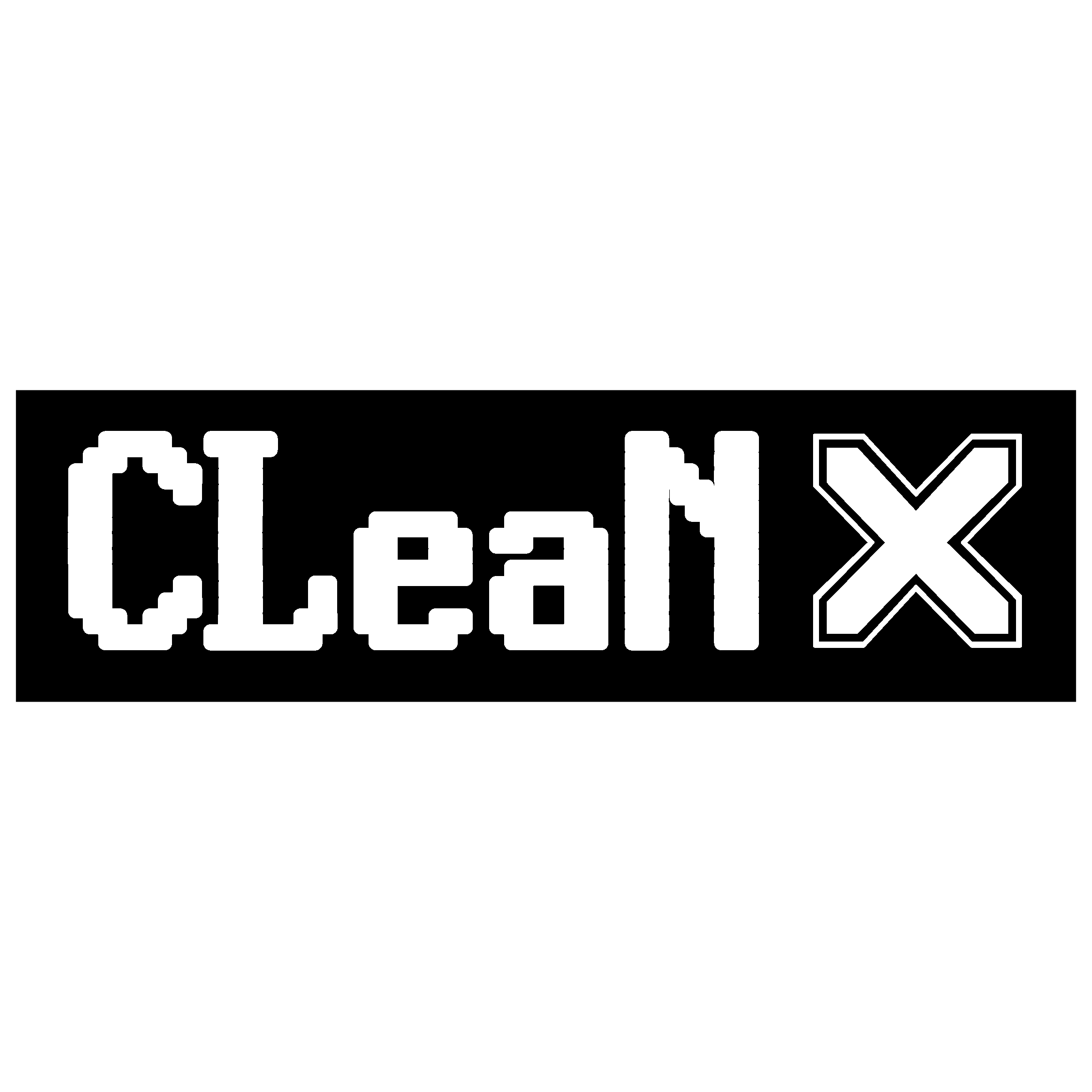 CLeaN X Logo black and white