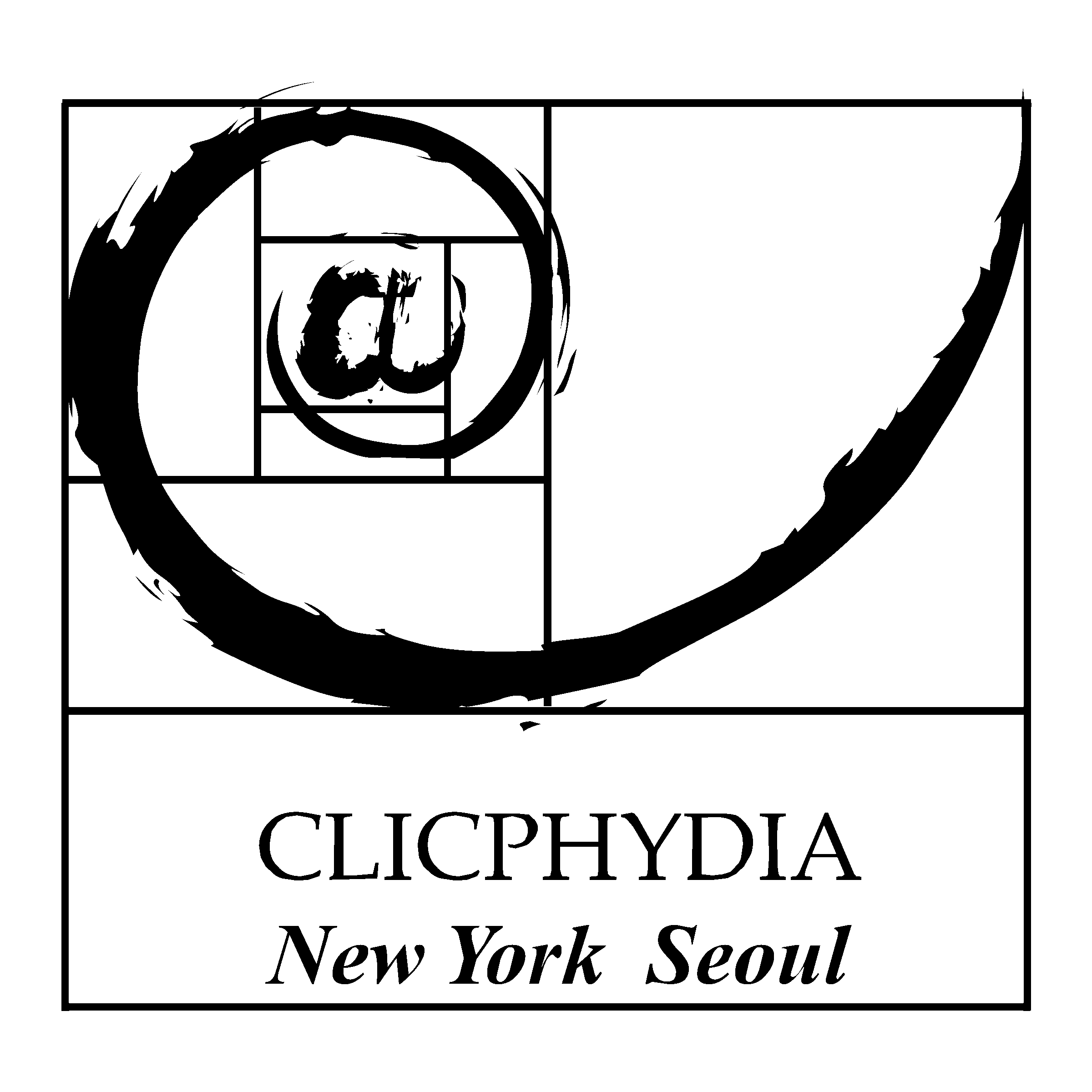 ClicPhydia Logo black and white
