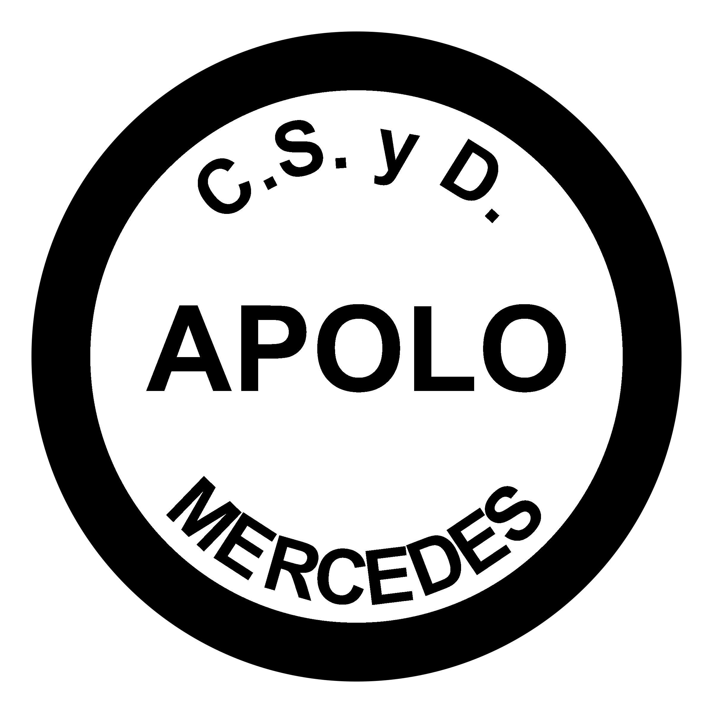 Club Social y Deportivo Apolo de Mercedes Logo black and white
