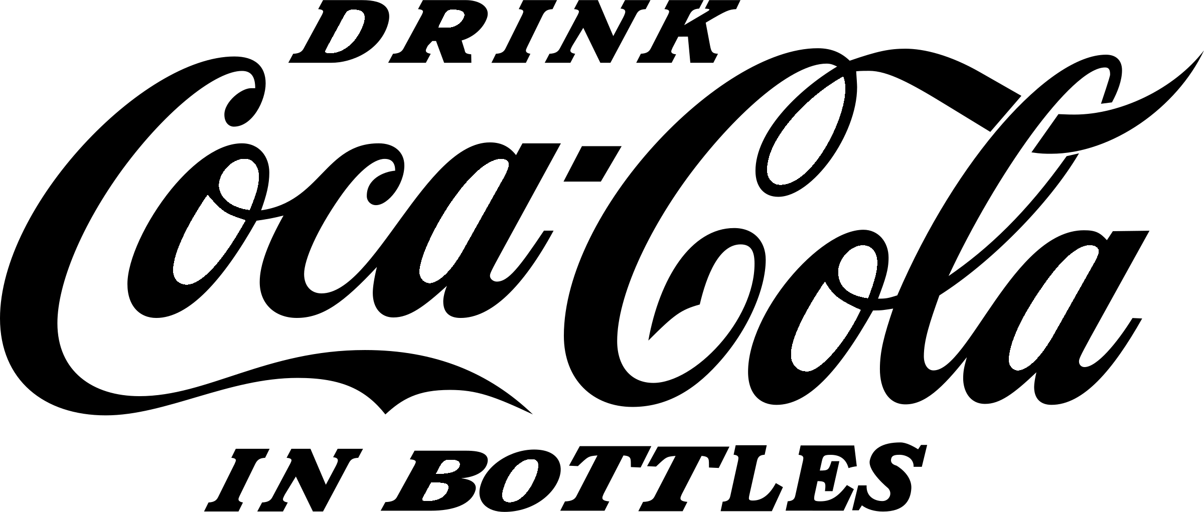 Coca Cola in Bottles Logo black and white